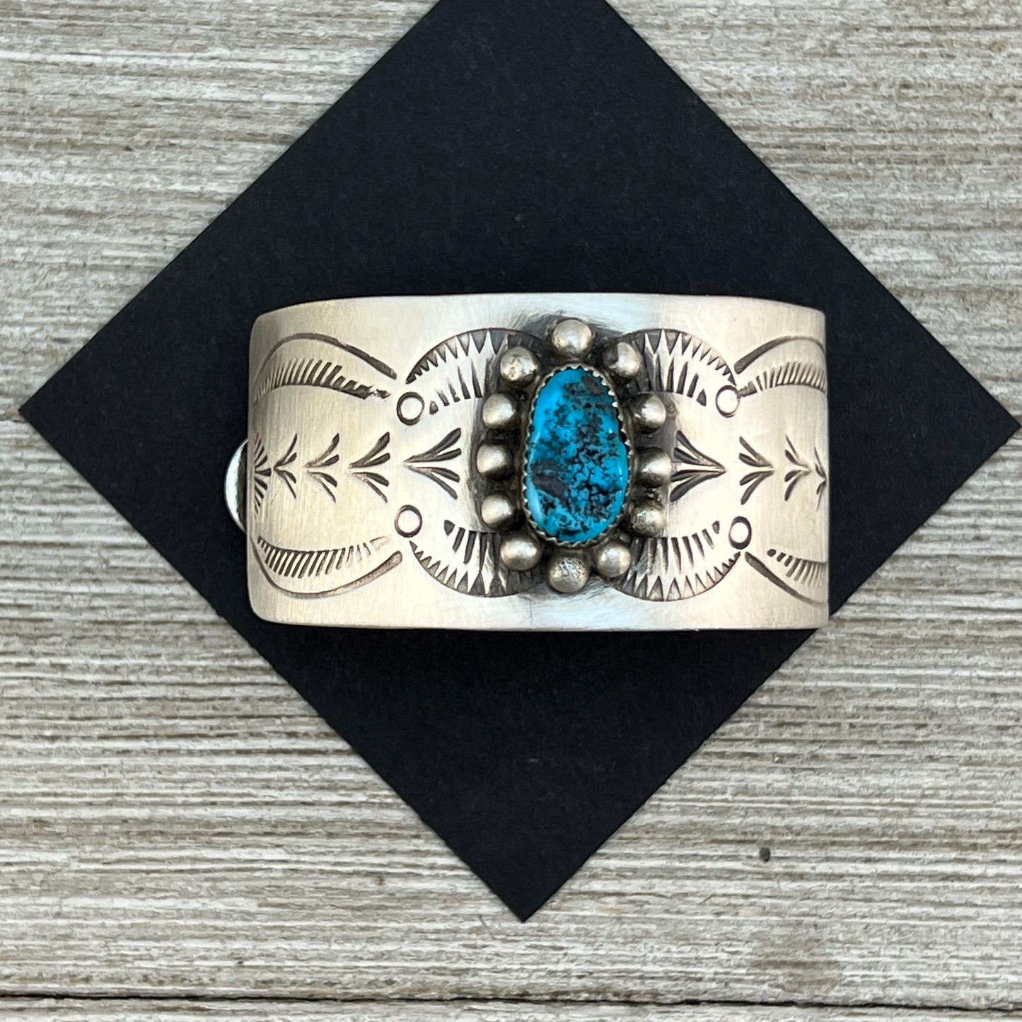Sterling silver Blue Kingman turquoise Hair Barrette Navajo handmade Jolene Begay 5