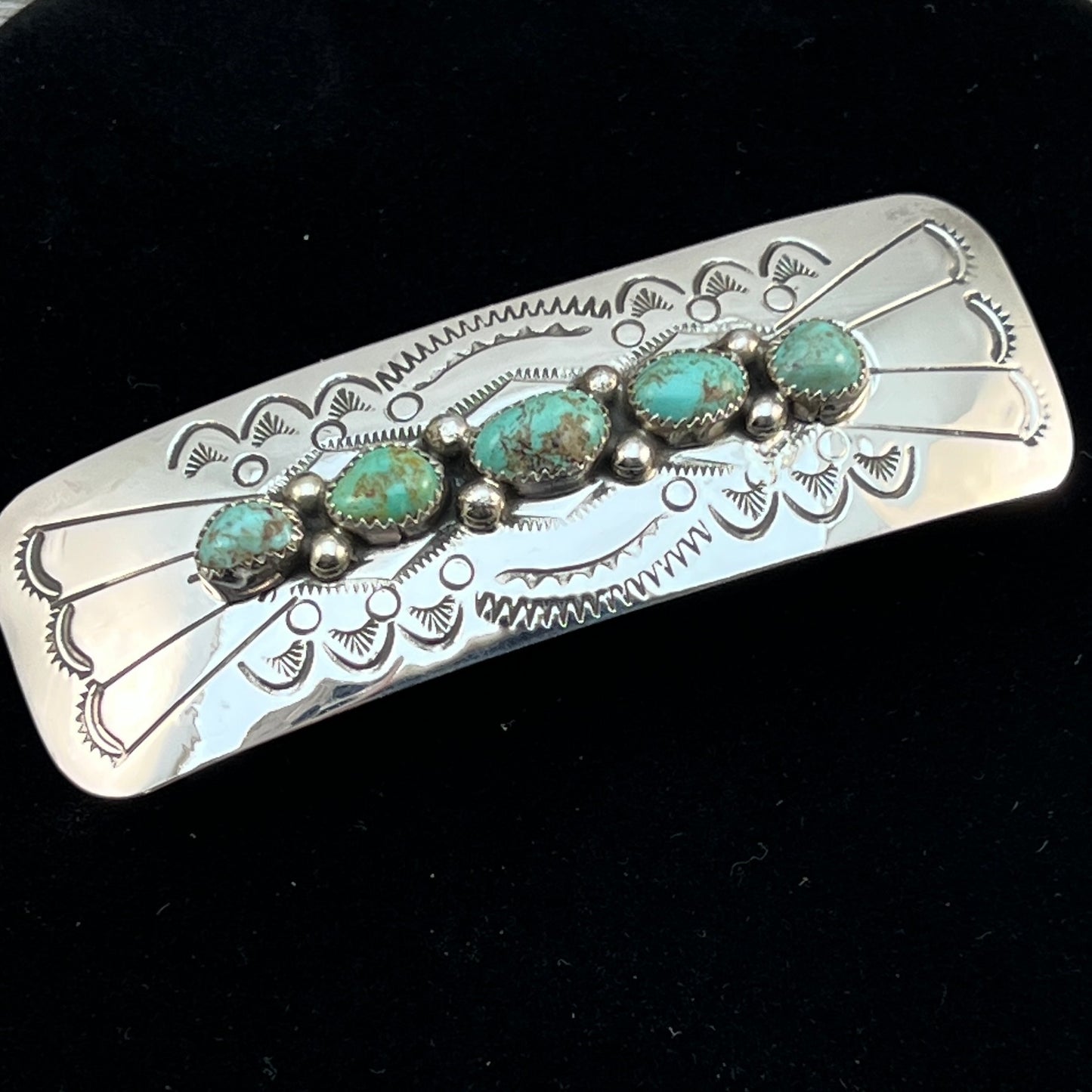 Sterling silver Turquoise Hair Barrette Navajo Jolene Begay 391