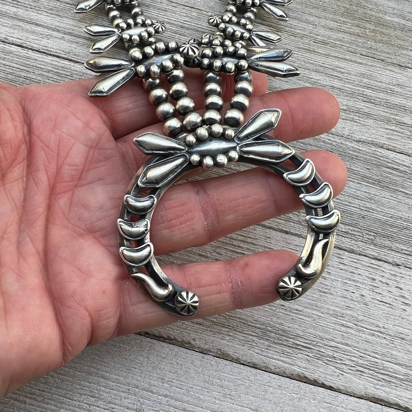Navajo sterling silver squash blossom necklace Emerson Delgarito