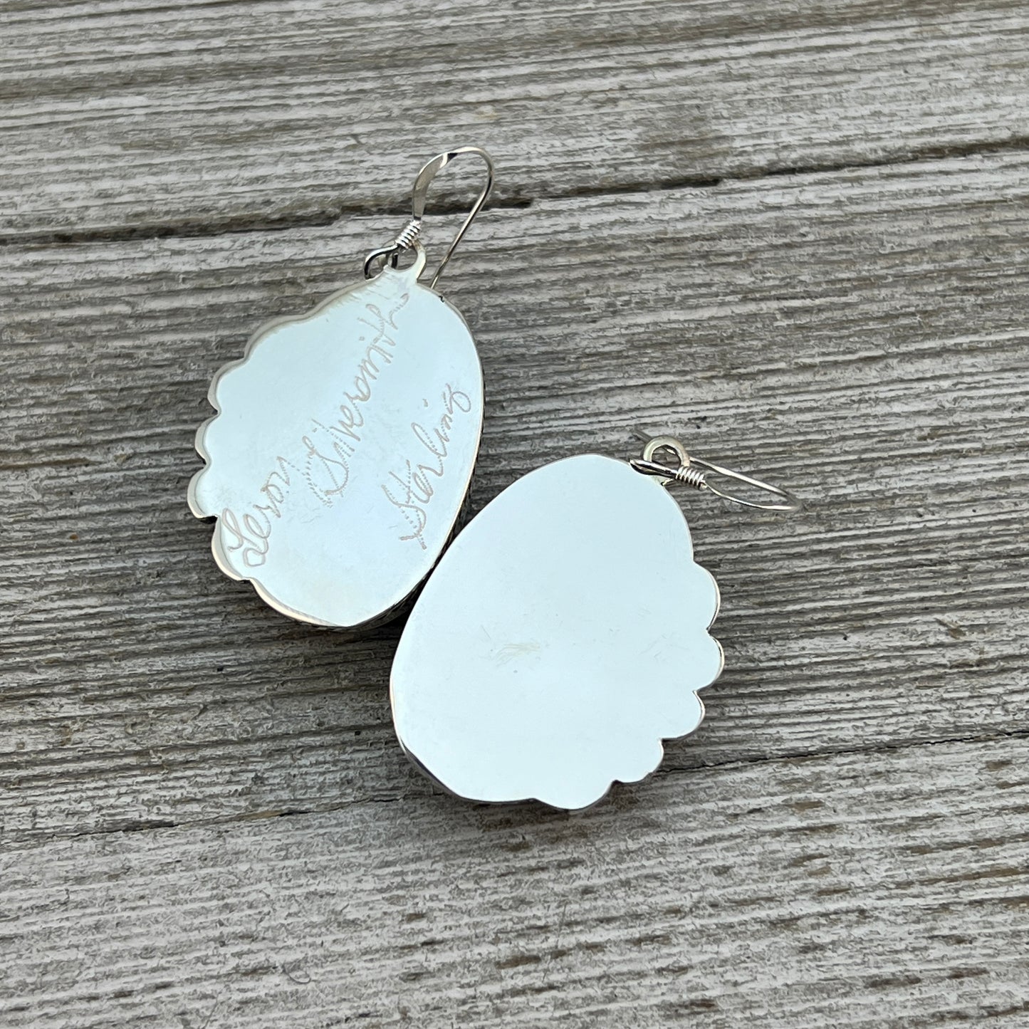 Blue Turquoise Dangle Earrings sterling silver Navajo Leroy Silversmith