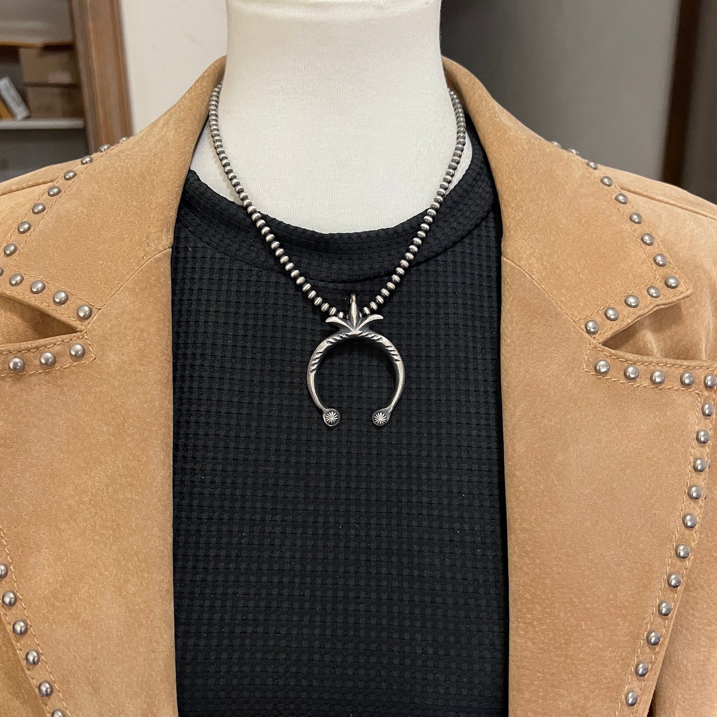 Small naja Pendant, Tufa Cast, Navajo Sterling Silver Martha Cayatineto 2
