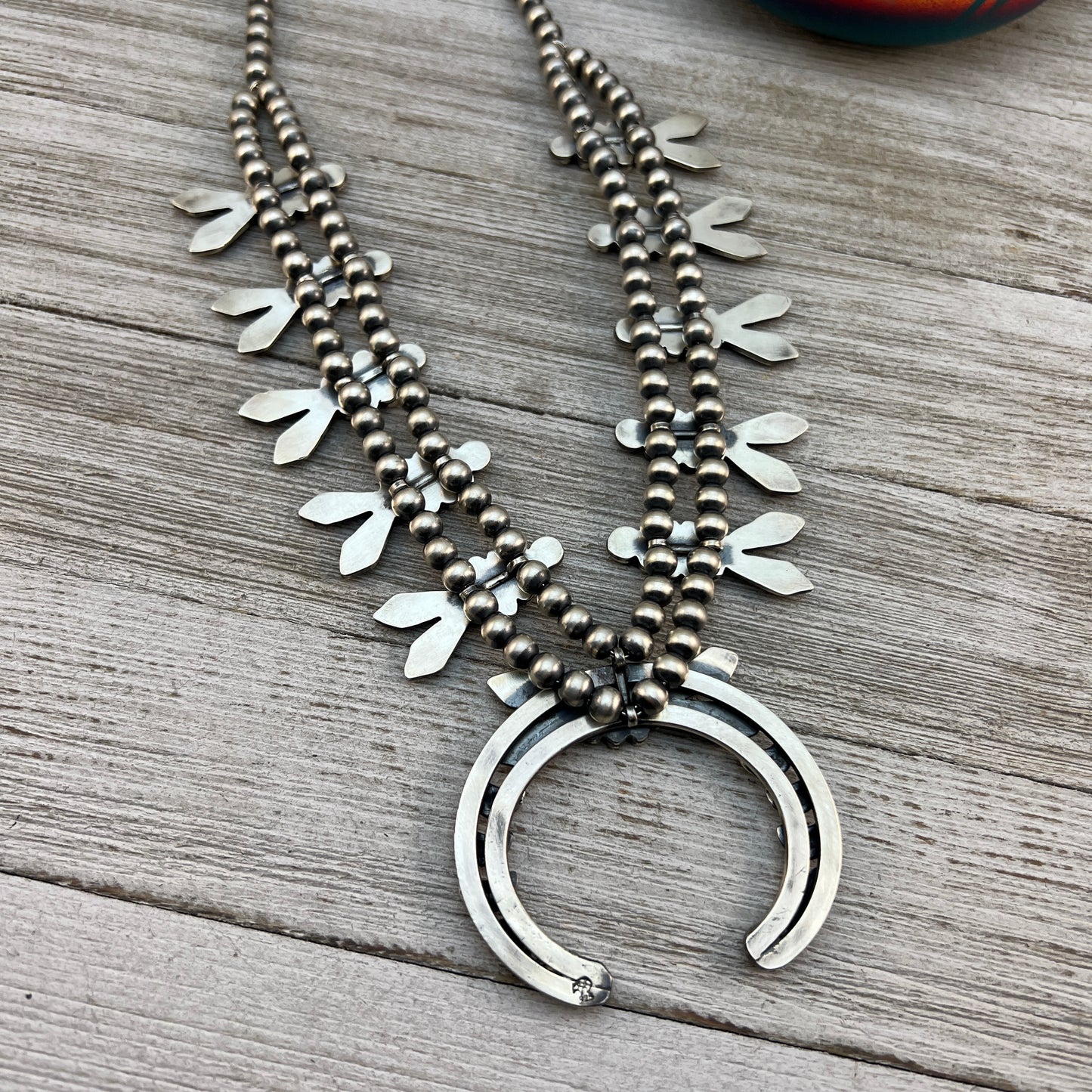 Navajo sterling silver squash blossom necklace Emerson Delgarito