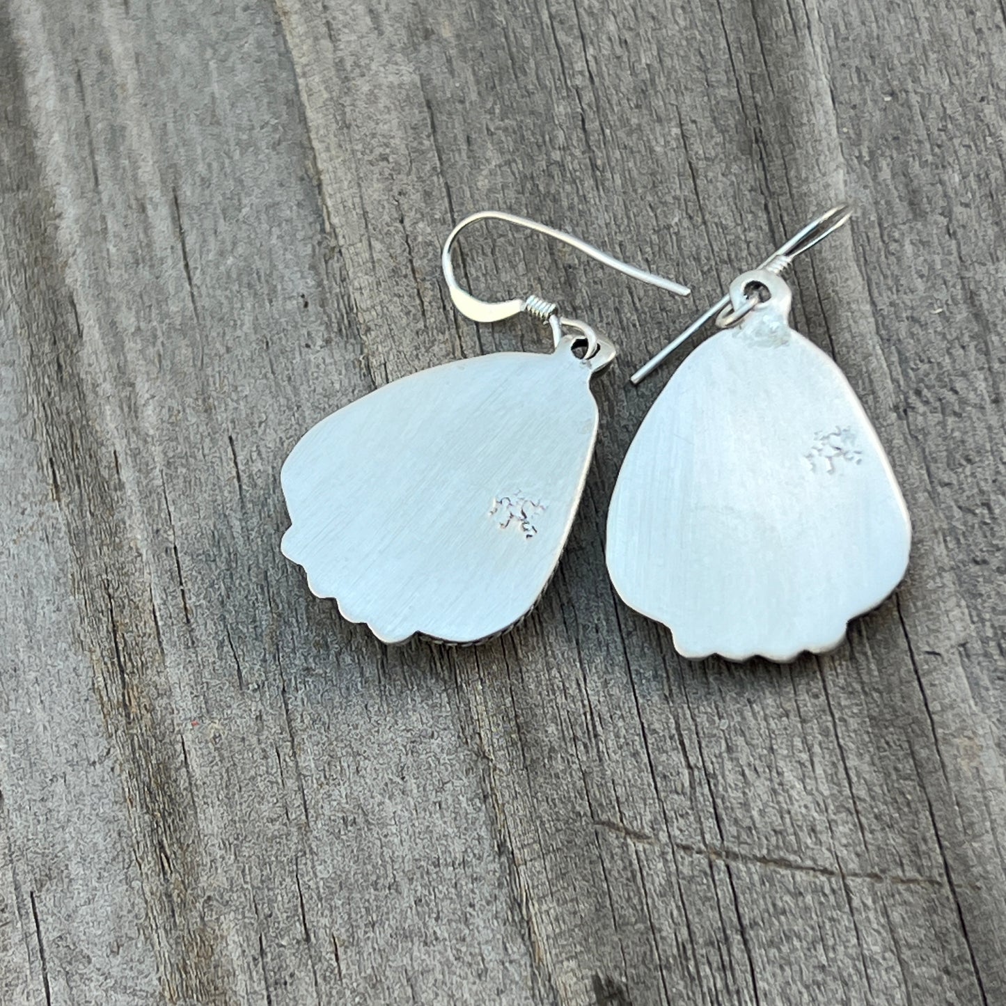 Modern Green Serpentine inlay Earrings Sterling Silver James Manygoats Navajo 670