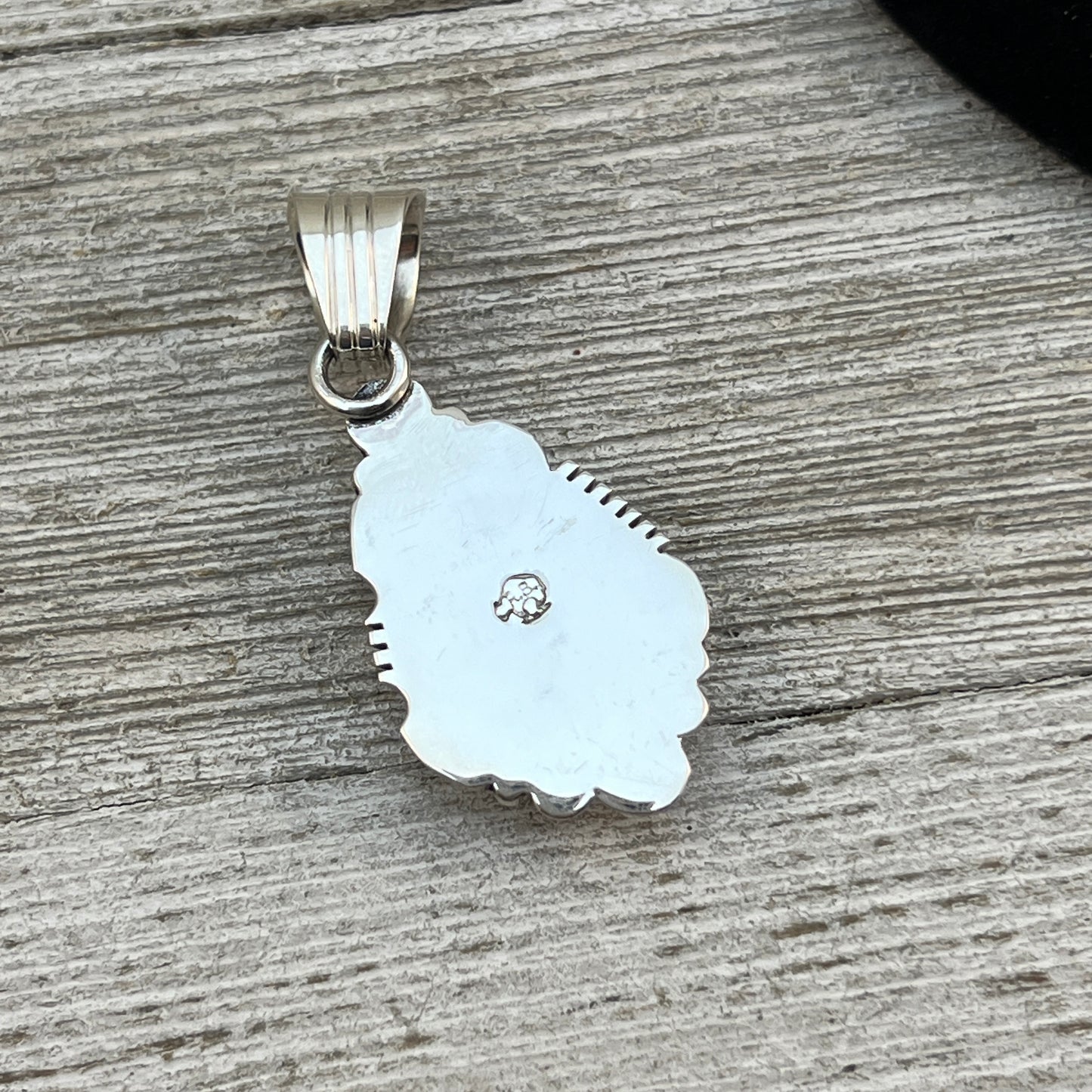 Blue Kingman Turquoise Pendant Navajo handmade Daniel Benally sterling silver