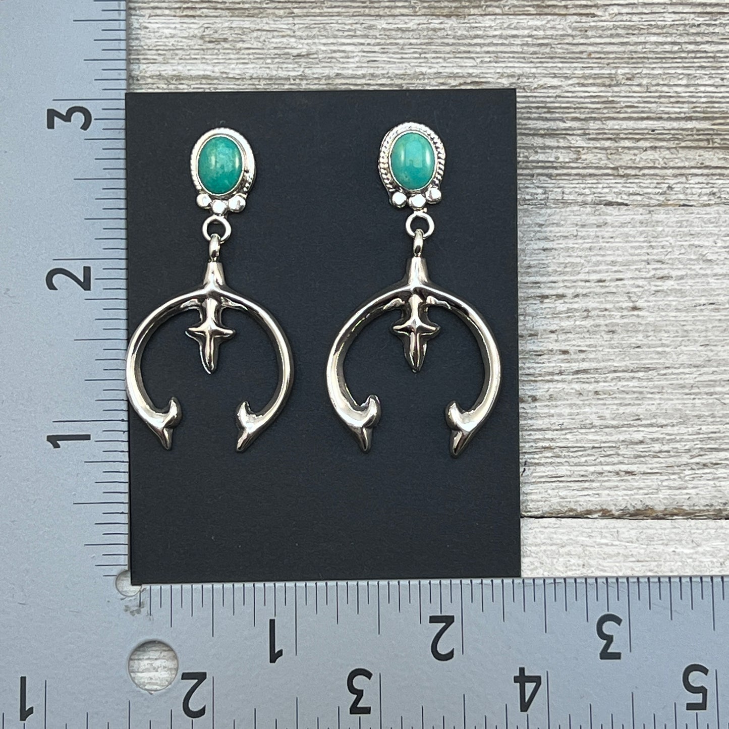 Turquoise naja earrings sterling silver Navajo Sharon McCarthy