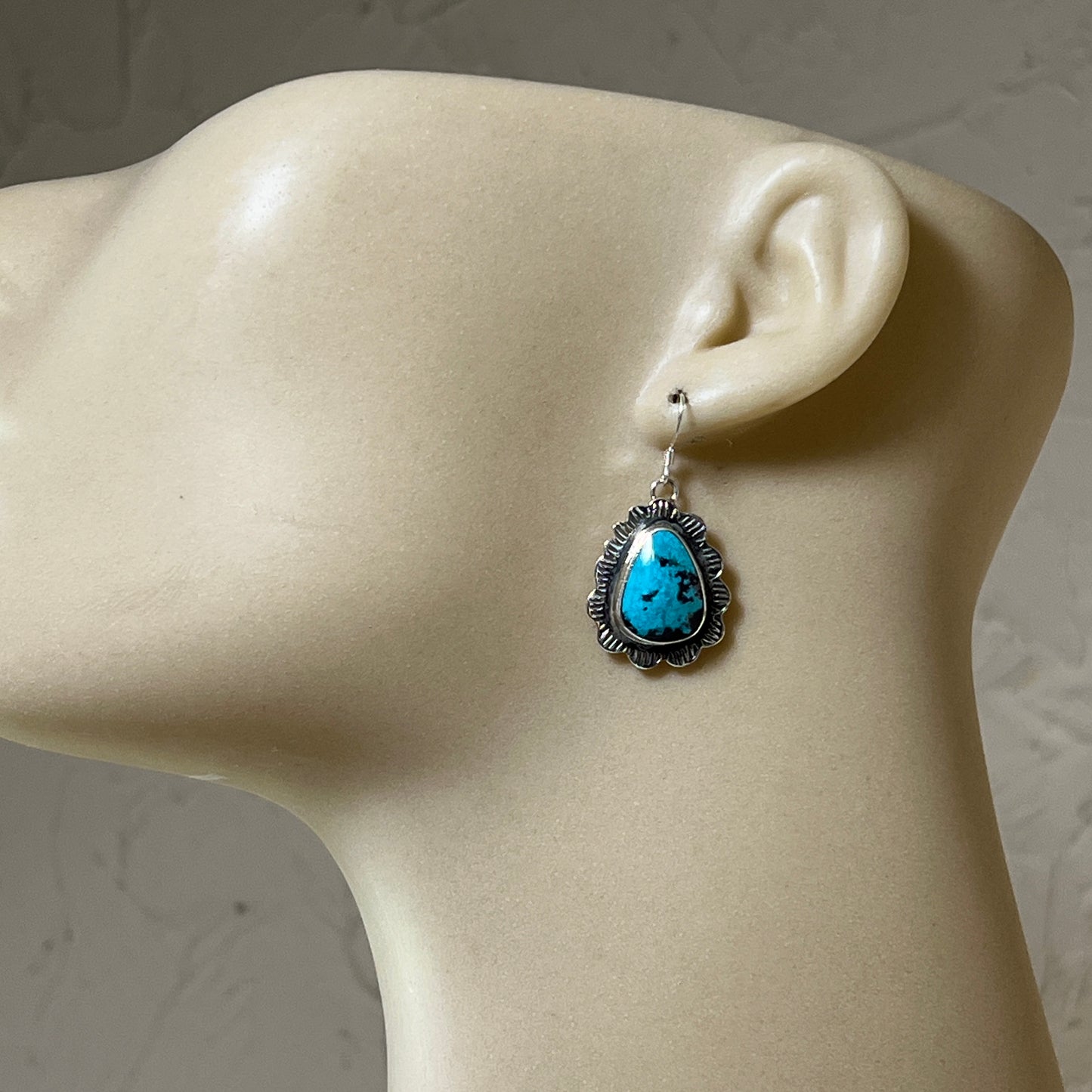 Sterling silver Teardrop Turquoise Earrings Annette Martinez Sterling Silver 844