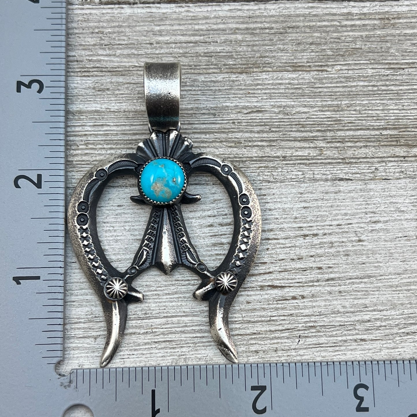 Tufa Cast Naja pendant sterling silver turquoise Navajo Eva and Linberg Billah 4