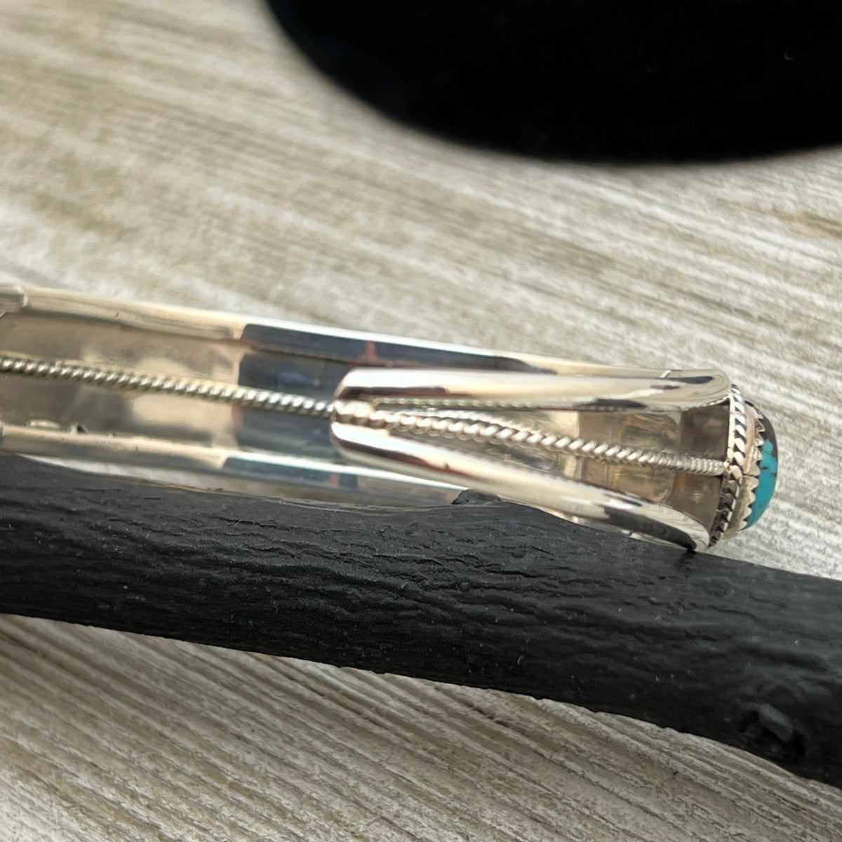 6 3/4" Campitos Turquoise Cuff Bracelet Sterling Silver Verley Betone BR41