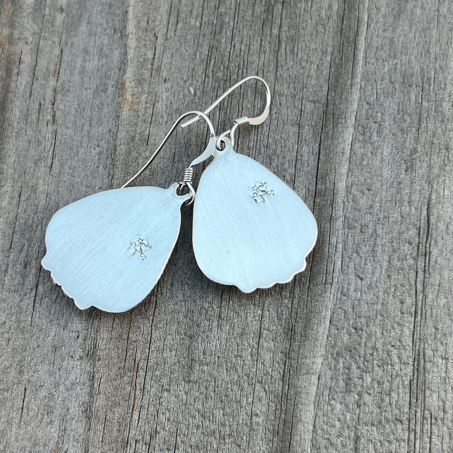 Modern Black jet turquoise inlay Earrings Sterling Silver James Manygoats Navajo 674