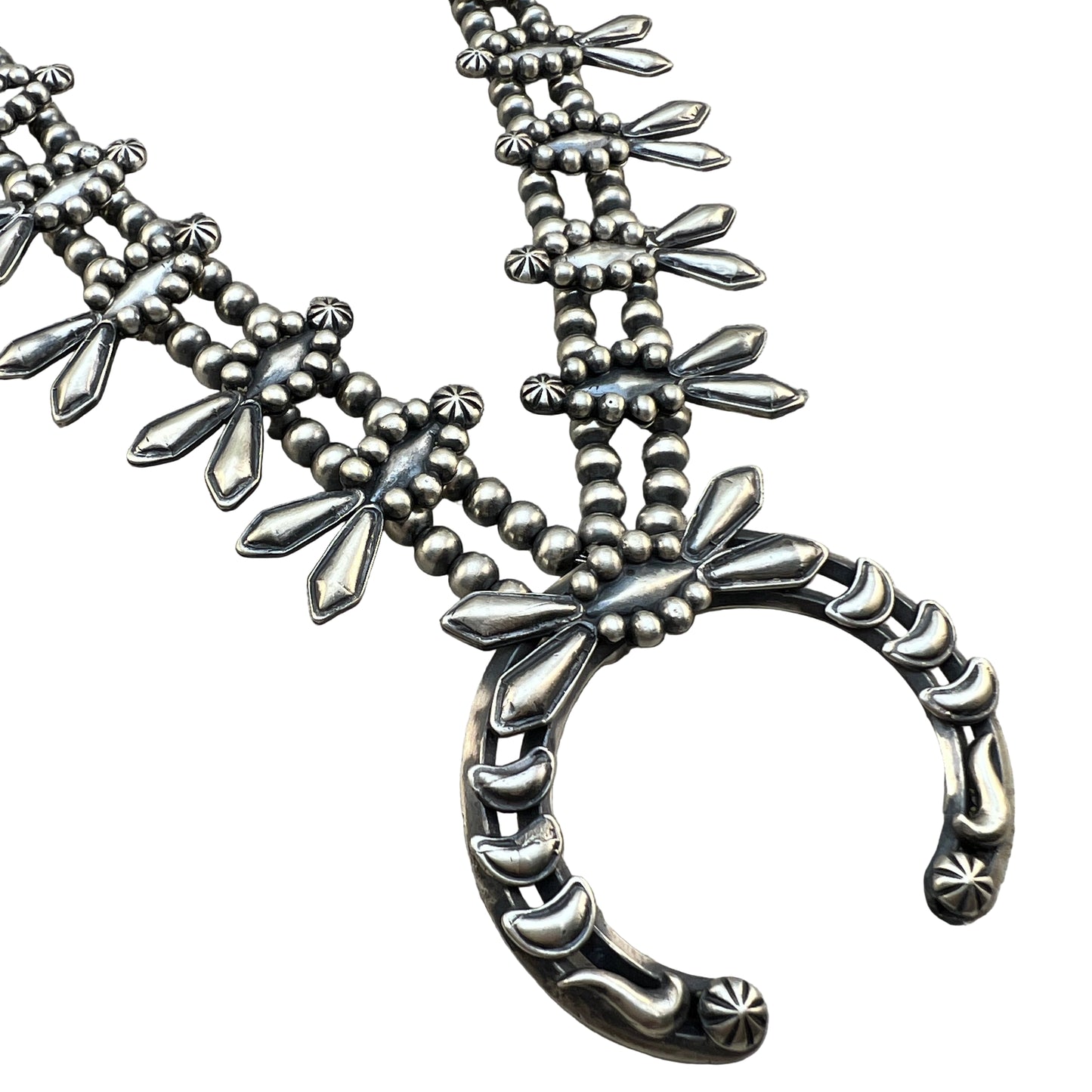 Navajo sterling silver squash blossom necklace Emerson Delgarito