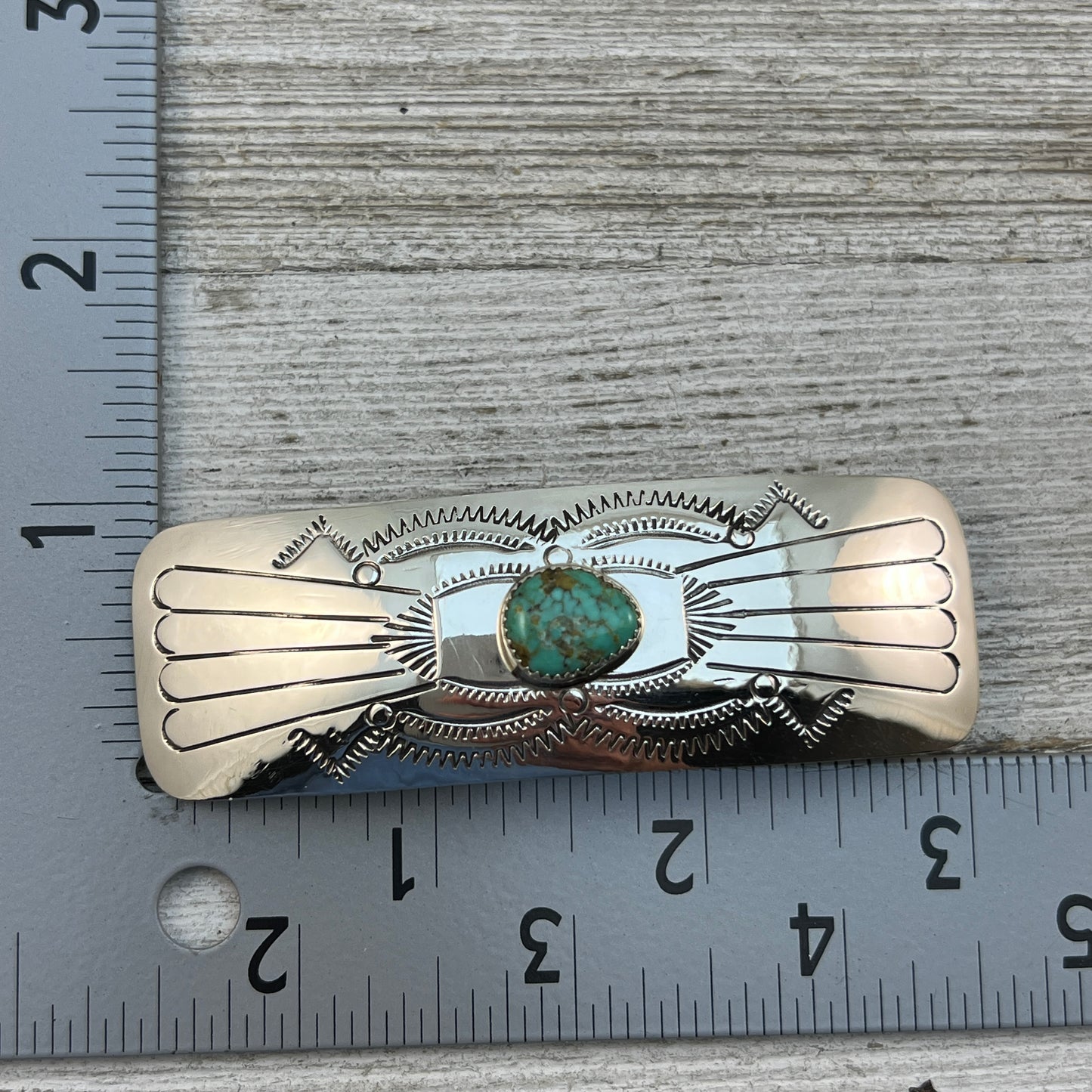 Sterling silver Turquoise Hair Barrette Navajo Jolene Begay 463