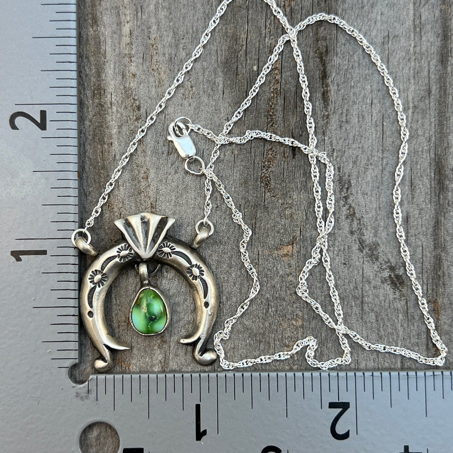 19" Sonoran Turquoise Naja Necklace Sterling silver Navajo Gary Shorty 563