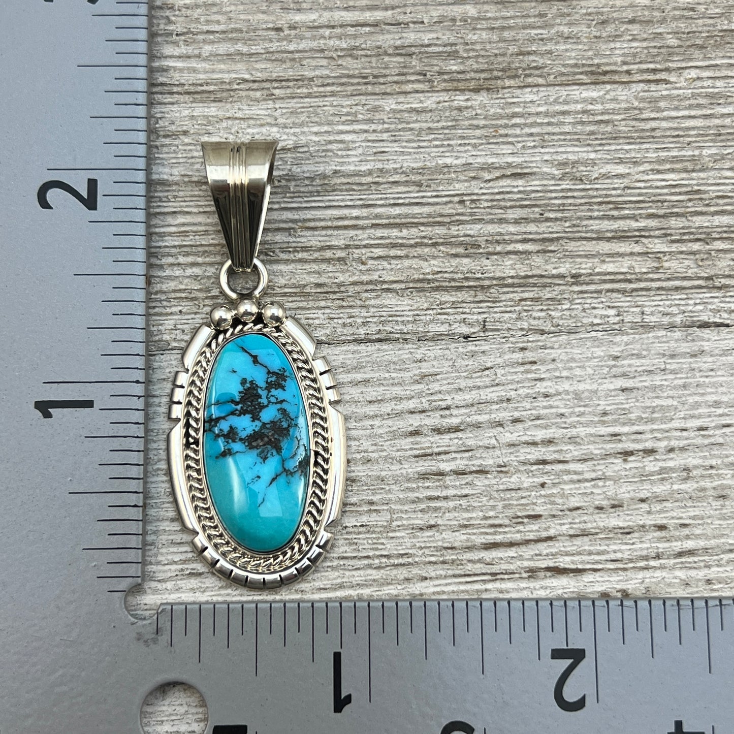 Sleeping Beuaty Pendant Navajo Samuel Yellowhair sterling silver