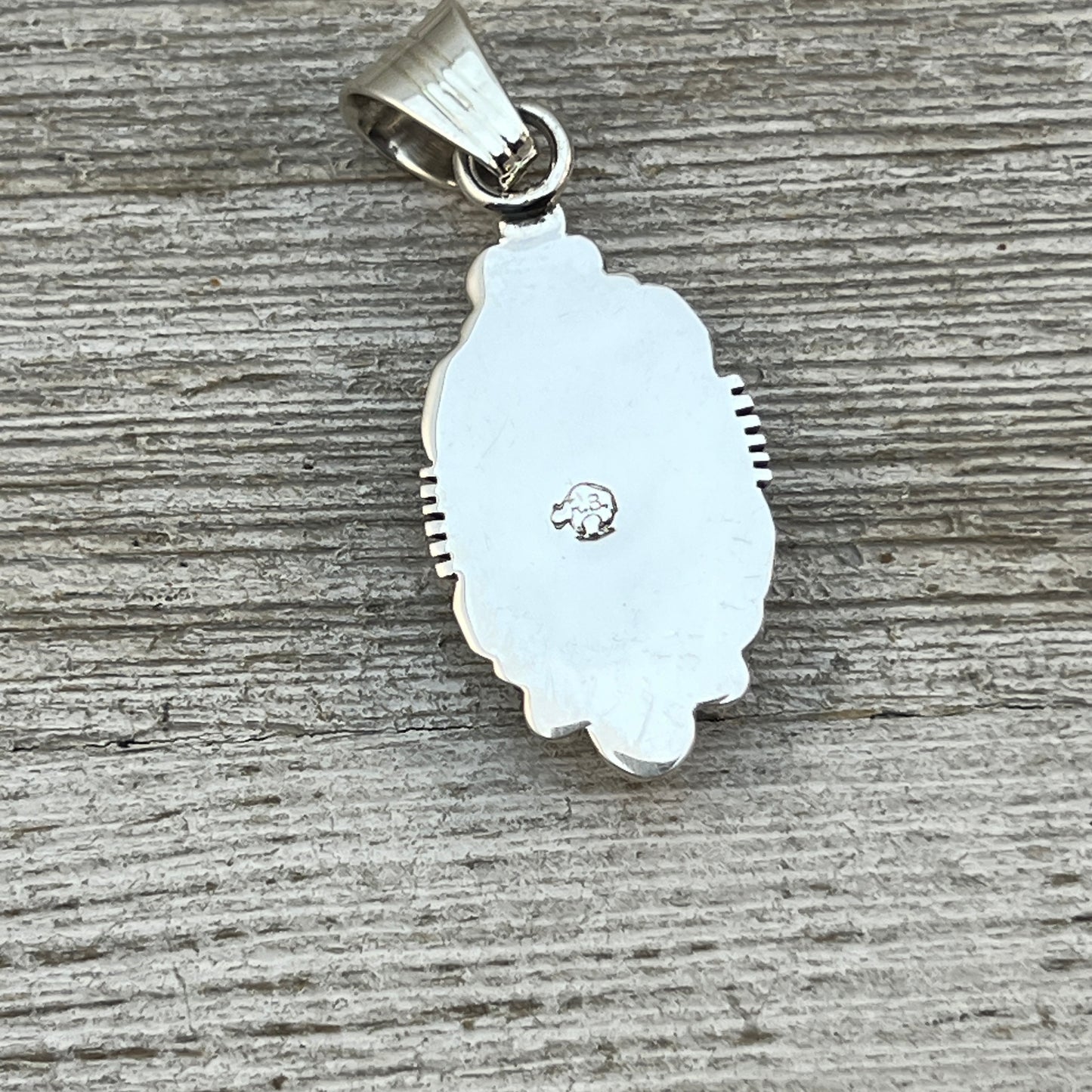 Blue Kingman Turquoise Pendant Navajo handmade Daniel Benally sterling silver
