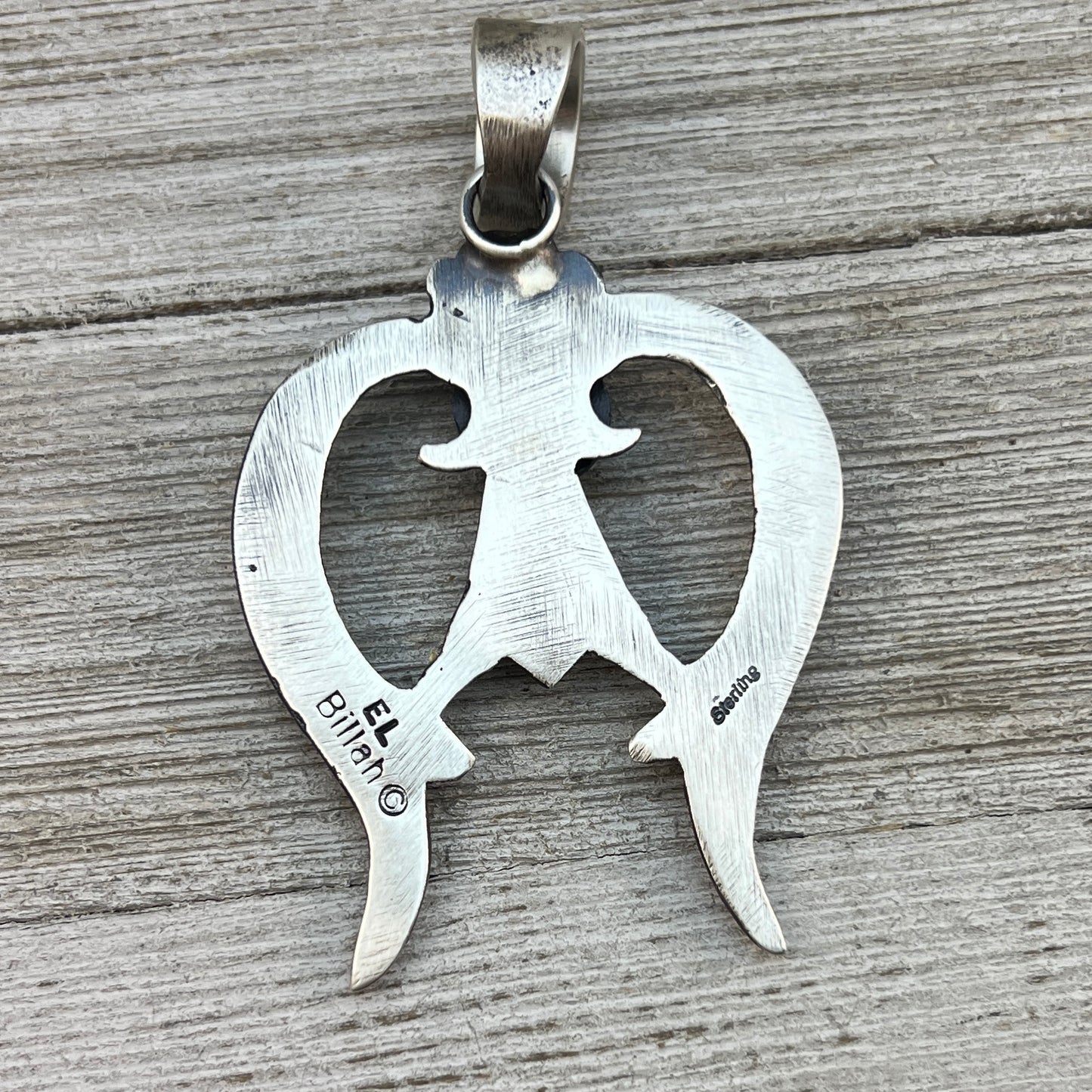 Tufa Cast Naja pendant sterling silver turquoise Navajo Eva and Linberg Billah 4
