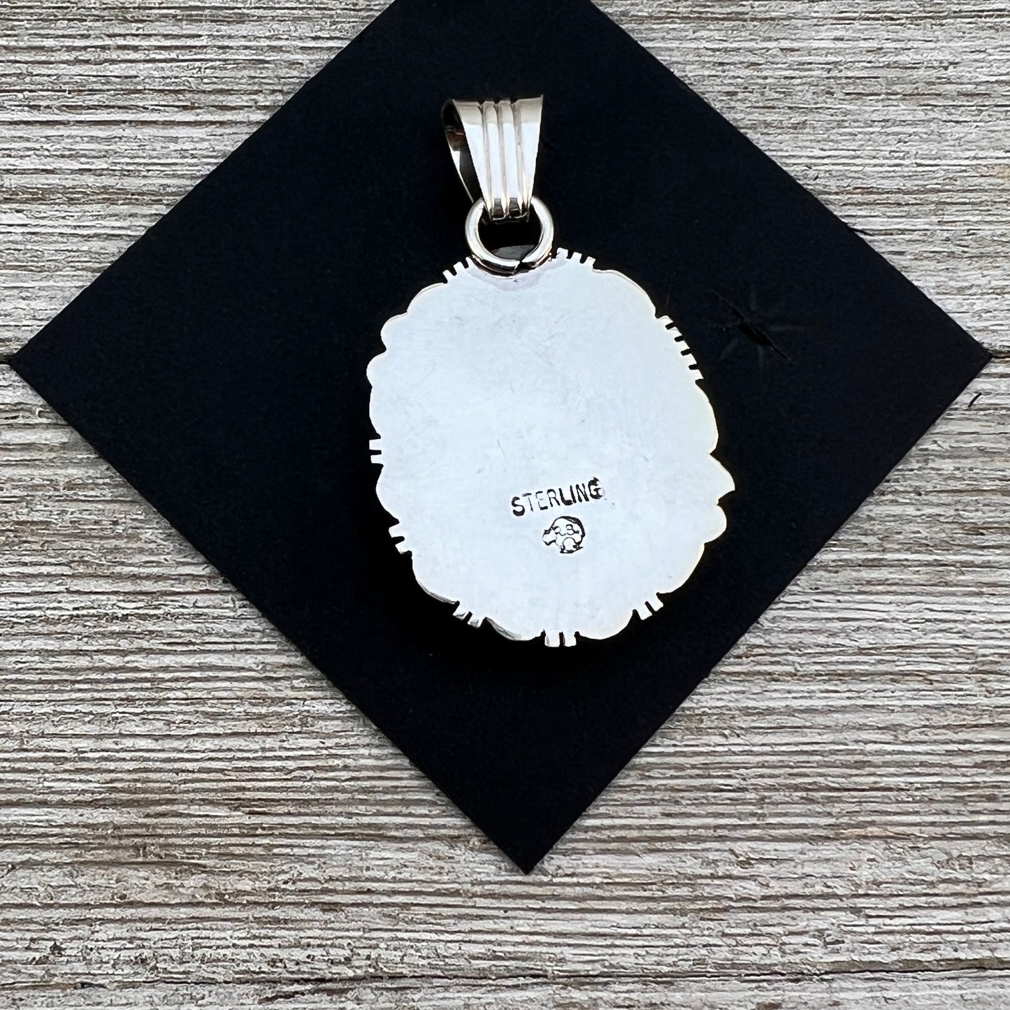 Natural Blue Kingman Turquoise Pendant 1, Sterling Silver Daniel Benally
