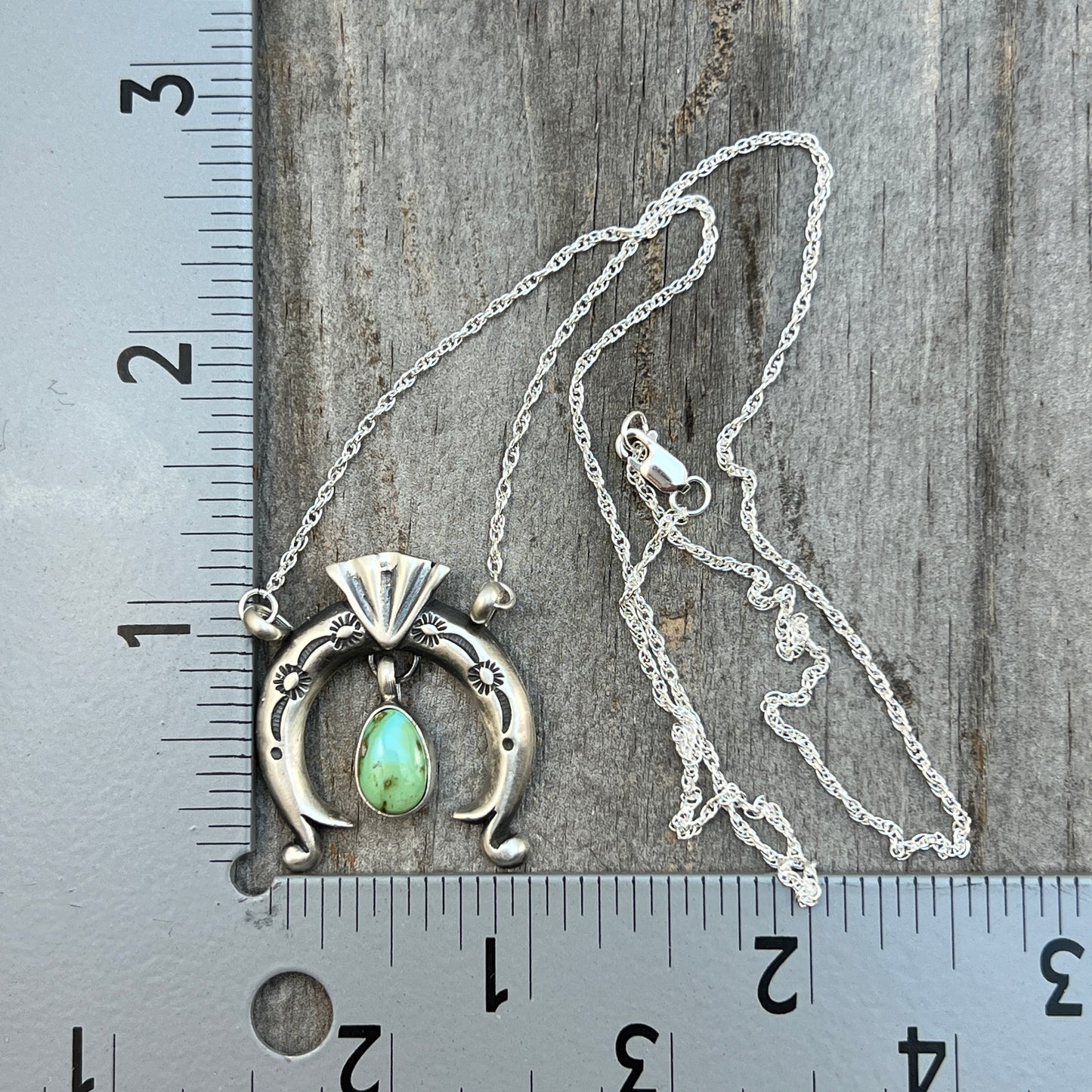 19" Sonoran Turquoise Naja Necklace Sterling silver Navajo Gary Shorty 562