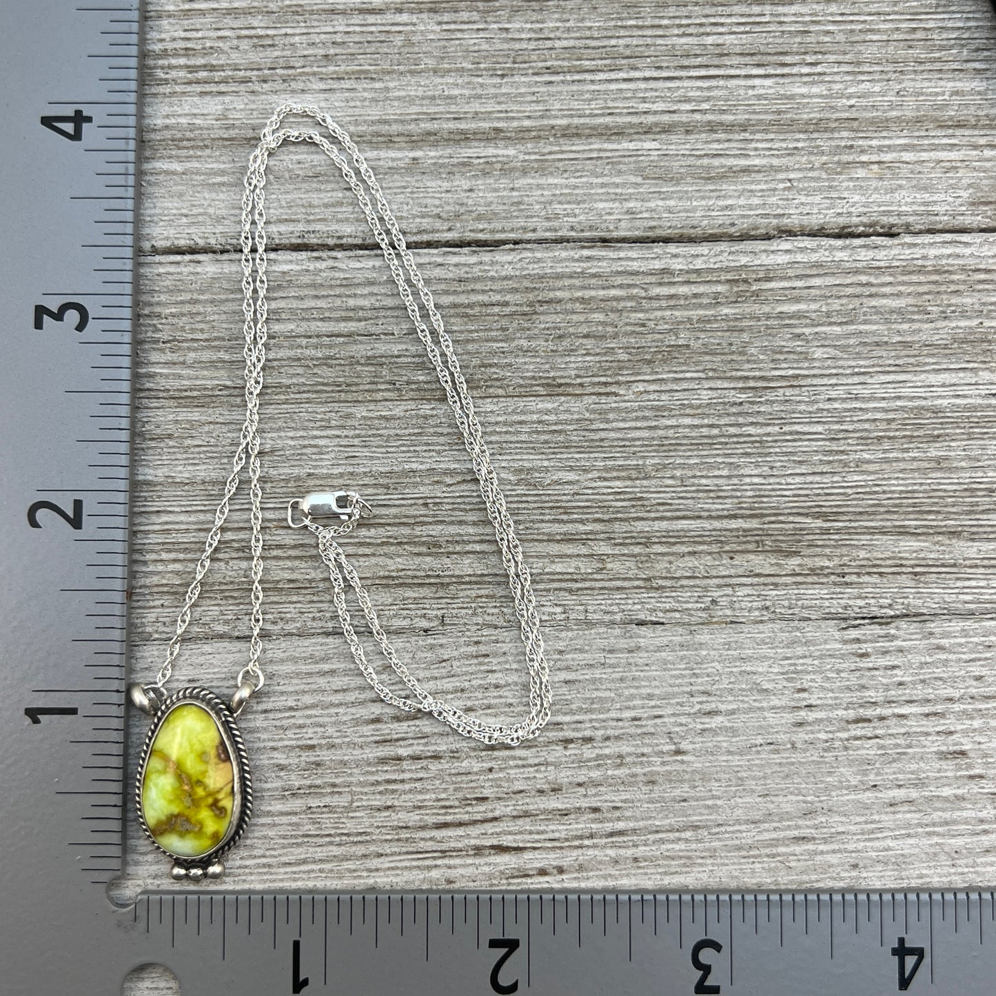 18 1/2" Palomino Varasite Sterling silver Necklace Navajo handmade Sharon McCarthy