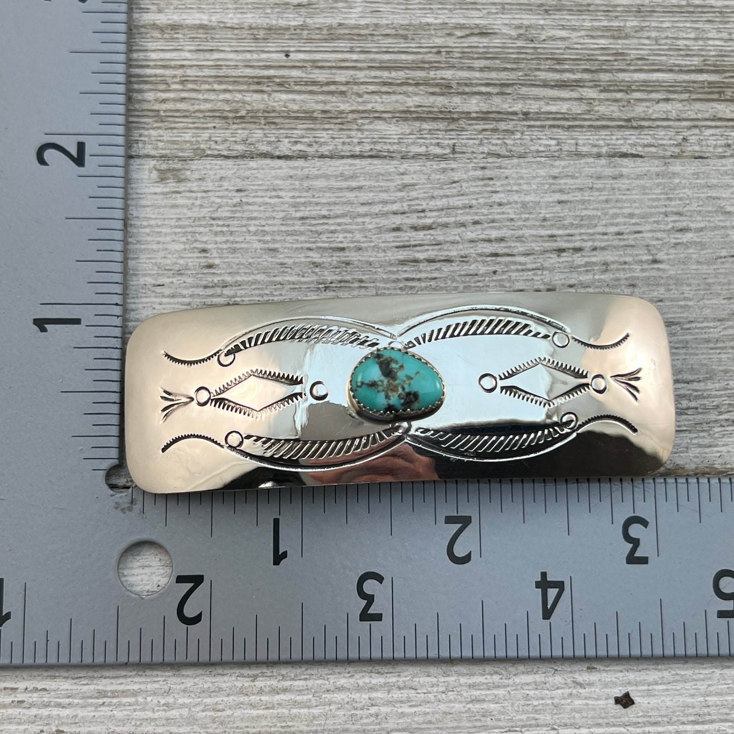 Sterling silver Turquoise Hair Barrette Navajo Jolene Begay 464