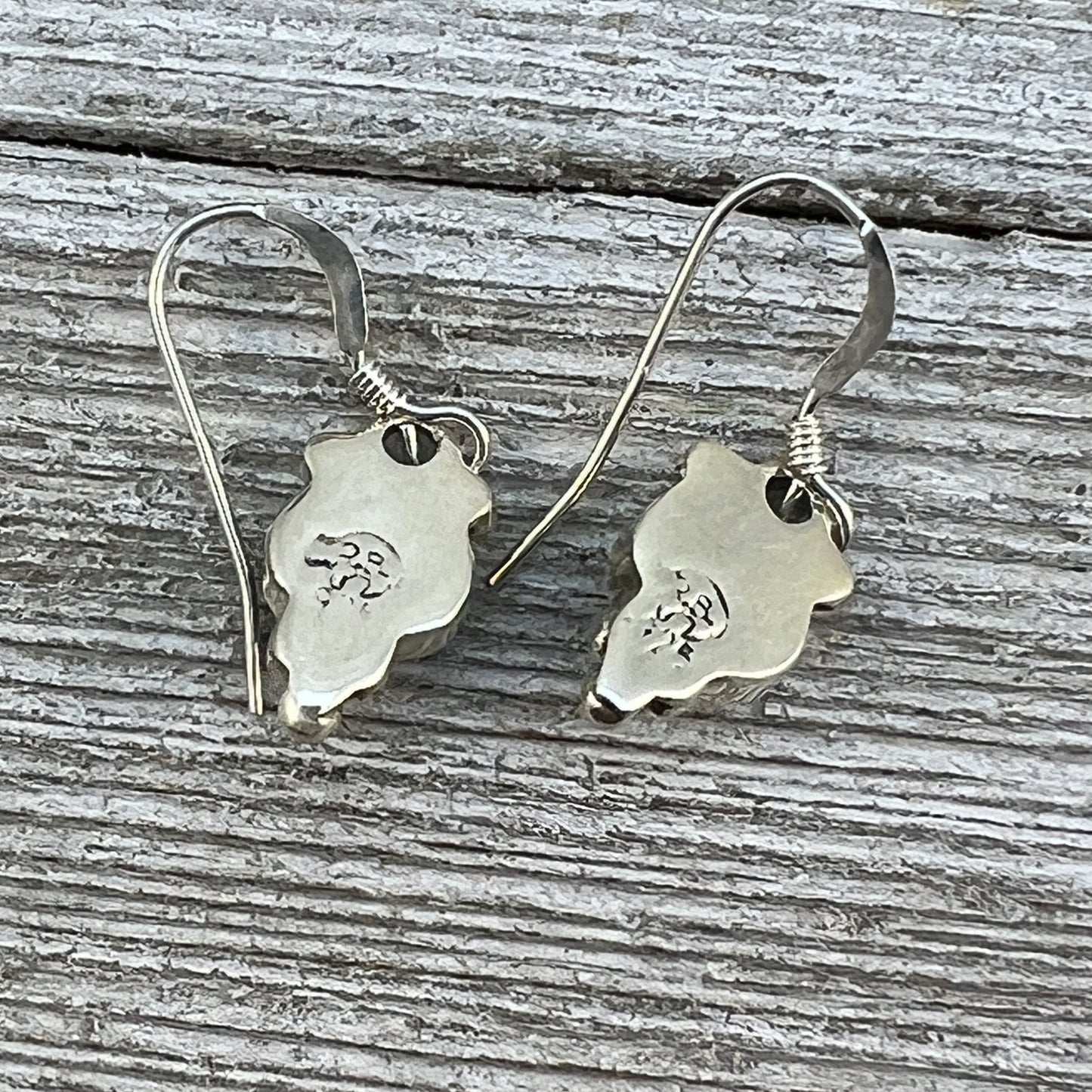 Dainty blue Opal Dangle earrings, small handmade Sterling Silver
