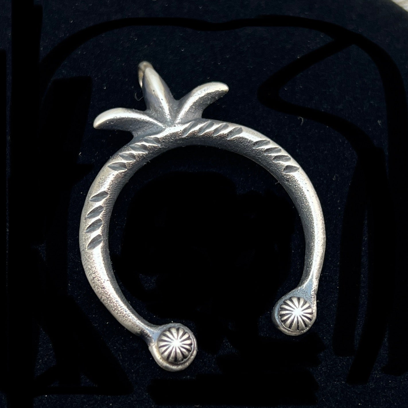 Small naja Pendant, Tufa Cast, Navajo Sterling Silver Martha Cayatineto 2