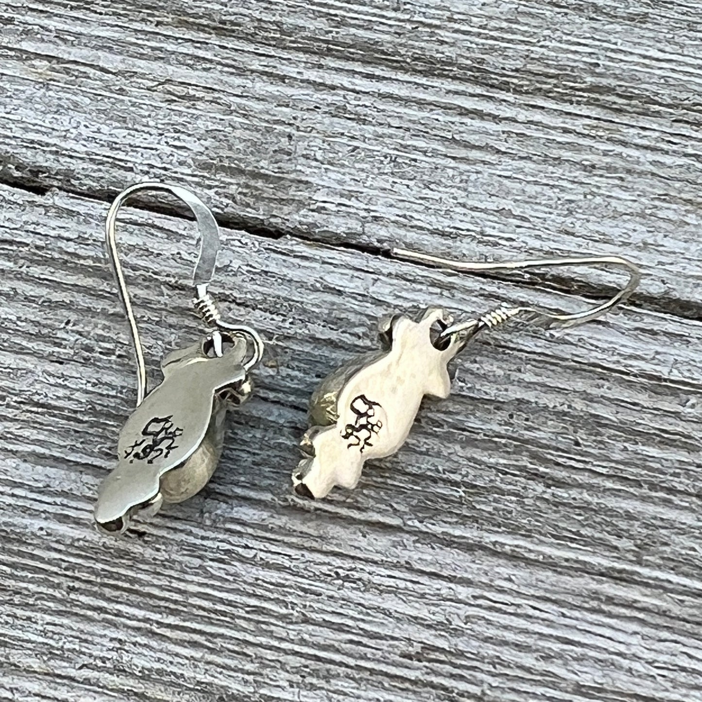 Dainty teardrop Blue Opal Dangle earrings, small handmade Sterling Silver