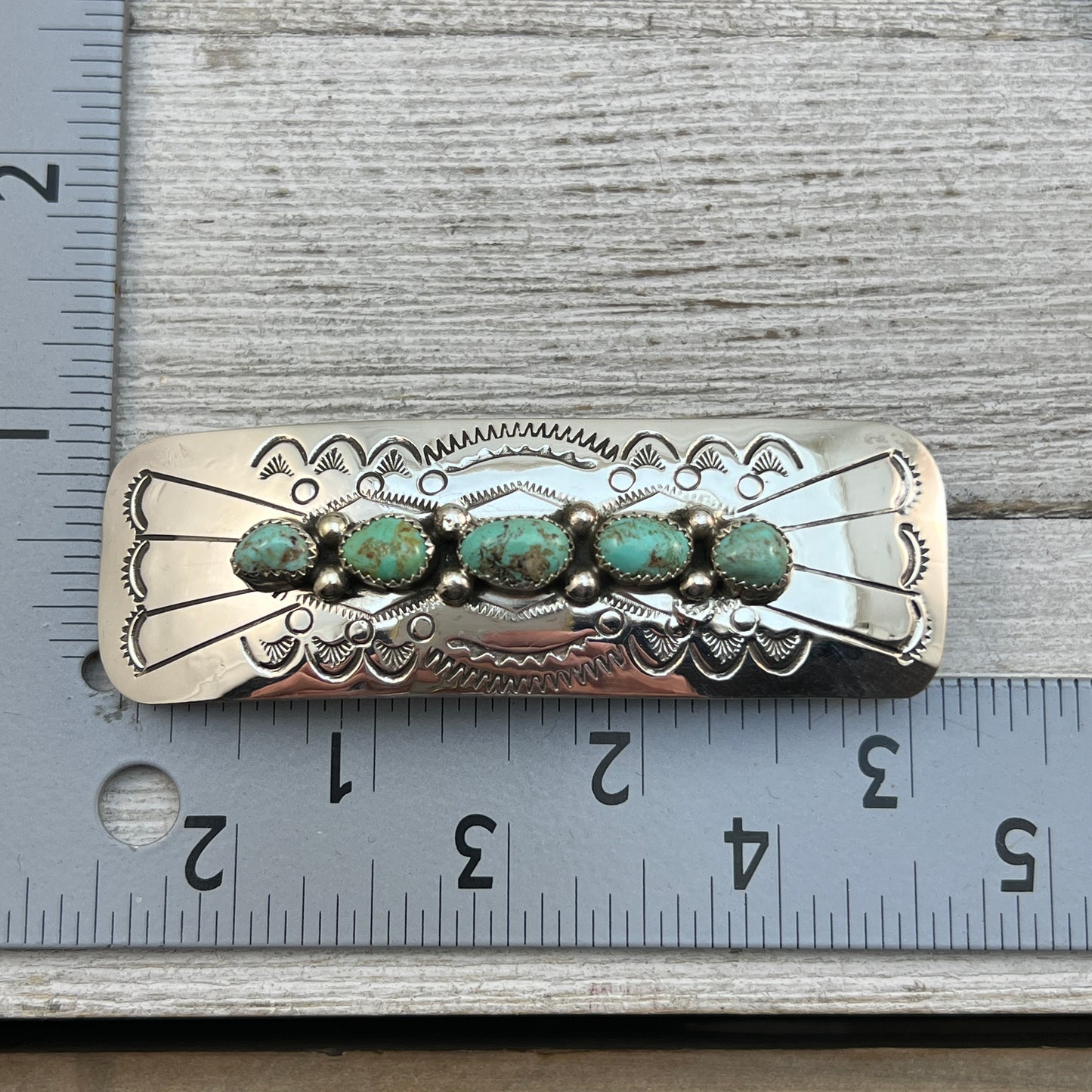 Sterling silver Turquoise Hair Barrette Navajo Jolene Begay 391
