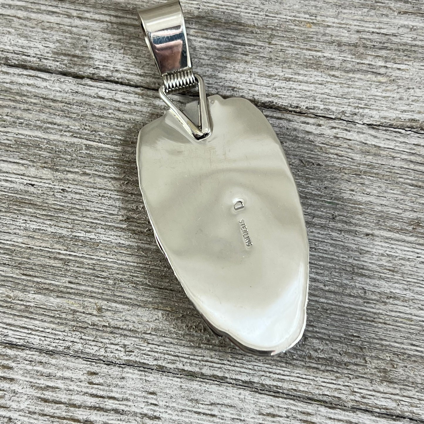 Blue Kingman turquoise with matrix pendant #3, Navajo handmade Davey Morgan, sterling silver