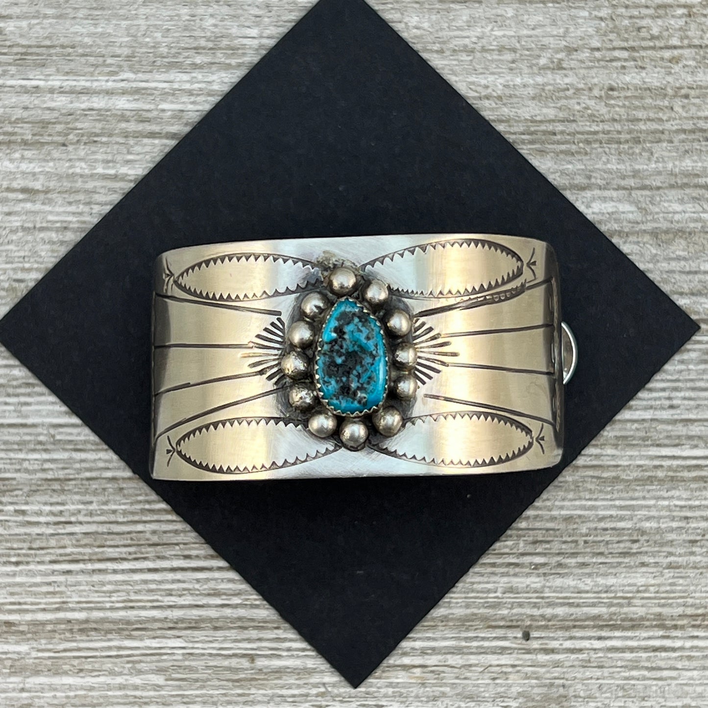 Sterling silver Blue Kingman turquoise Hair Barrette Navajo handmade Jolene Begay 6