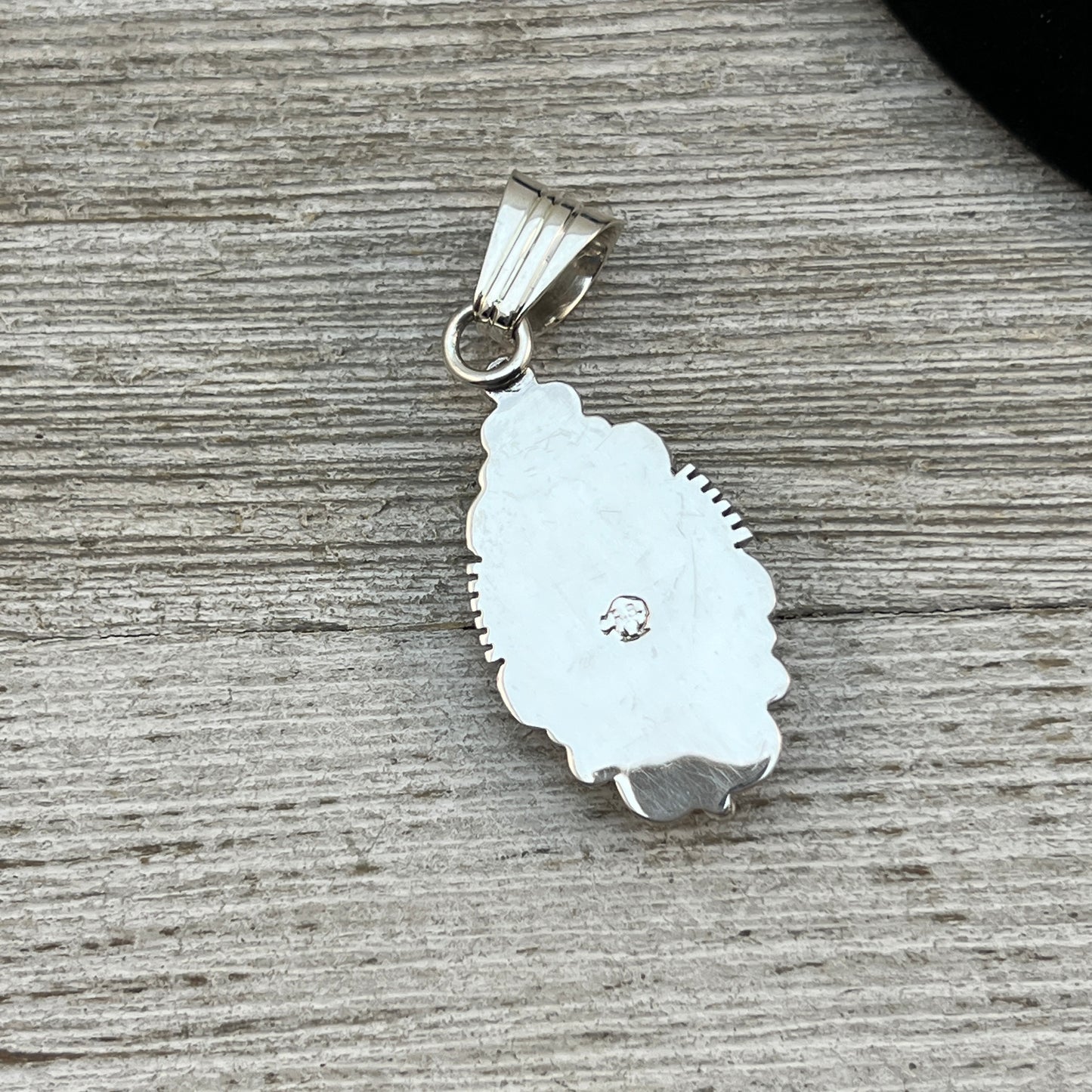 Blue Kingman Turquoise Pendant Navajo handmade Daniel Benally sterling silver
