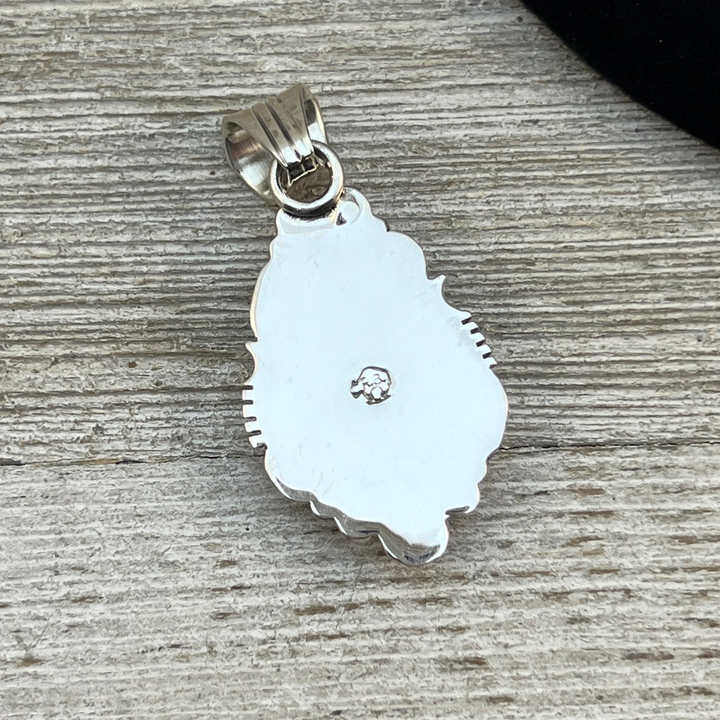 Blue Kingman Turquoise Pendant Navajo handmade Daniel Benally sterling silver