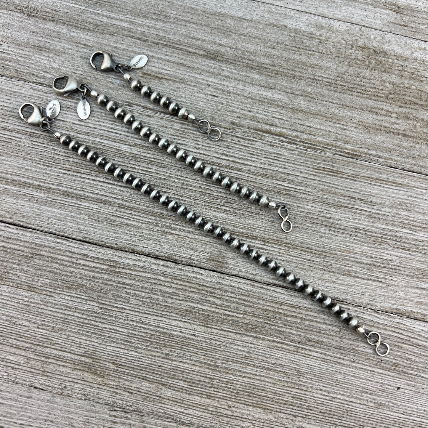 Sterling silver oxidized 4mm Bead extension Chain, Necklacer Extender, Southwest Pearls