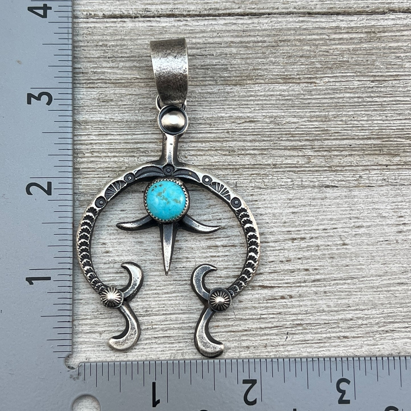 Tufa Cast Naja pendant sterling silver turquoise Navajo Eva and Linberg Billah 1