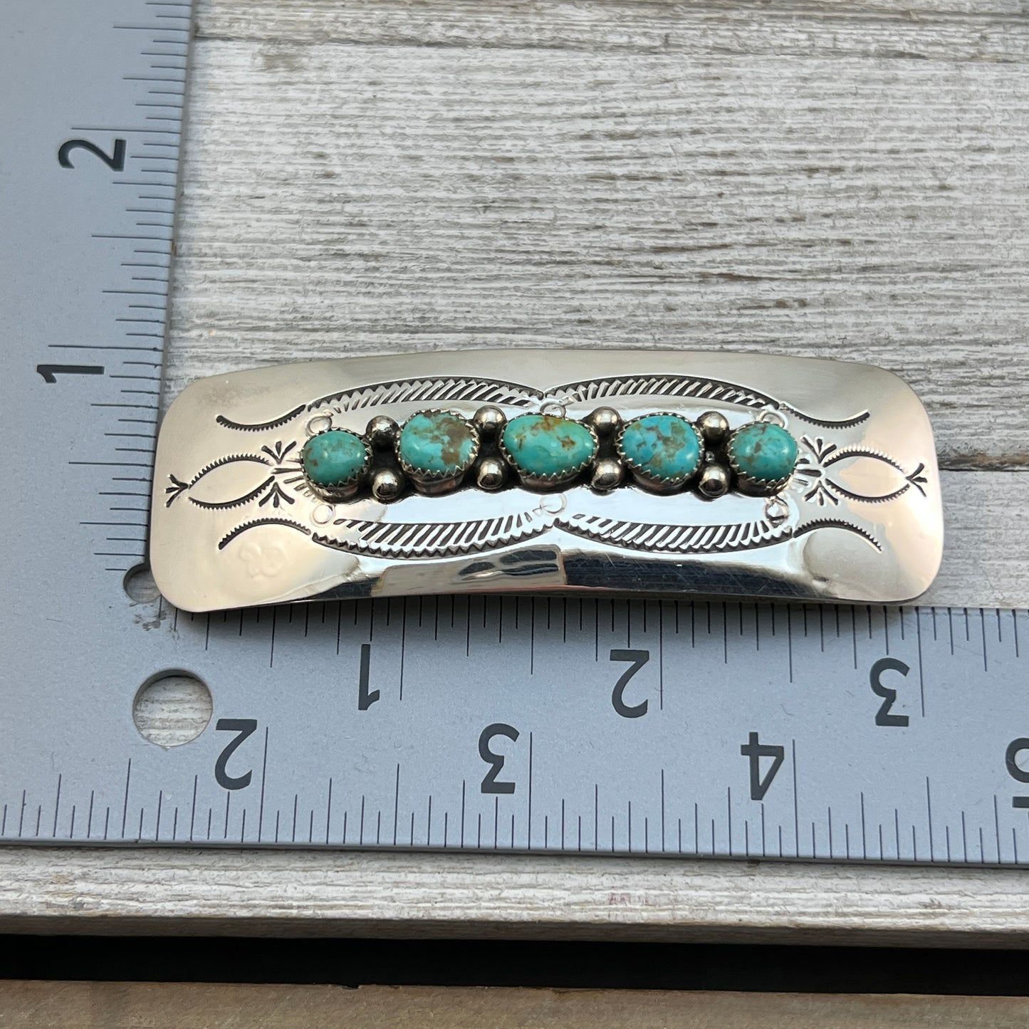 Sterling silver Turquoise Hair Barrette Navajo Jolene Begay 394