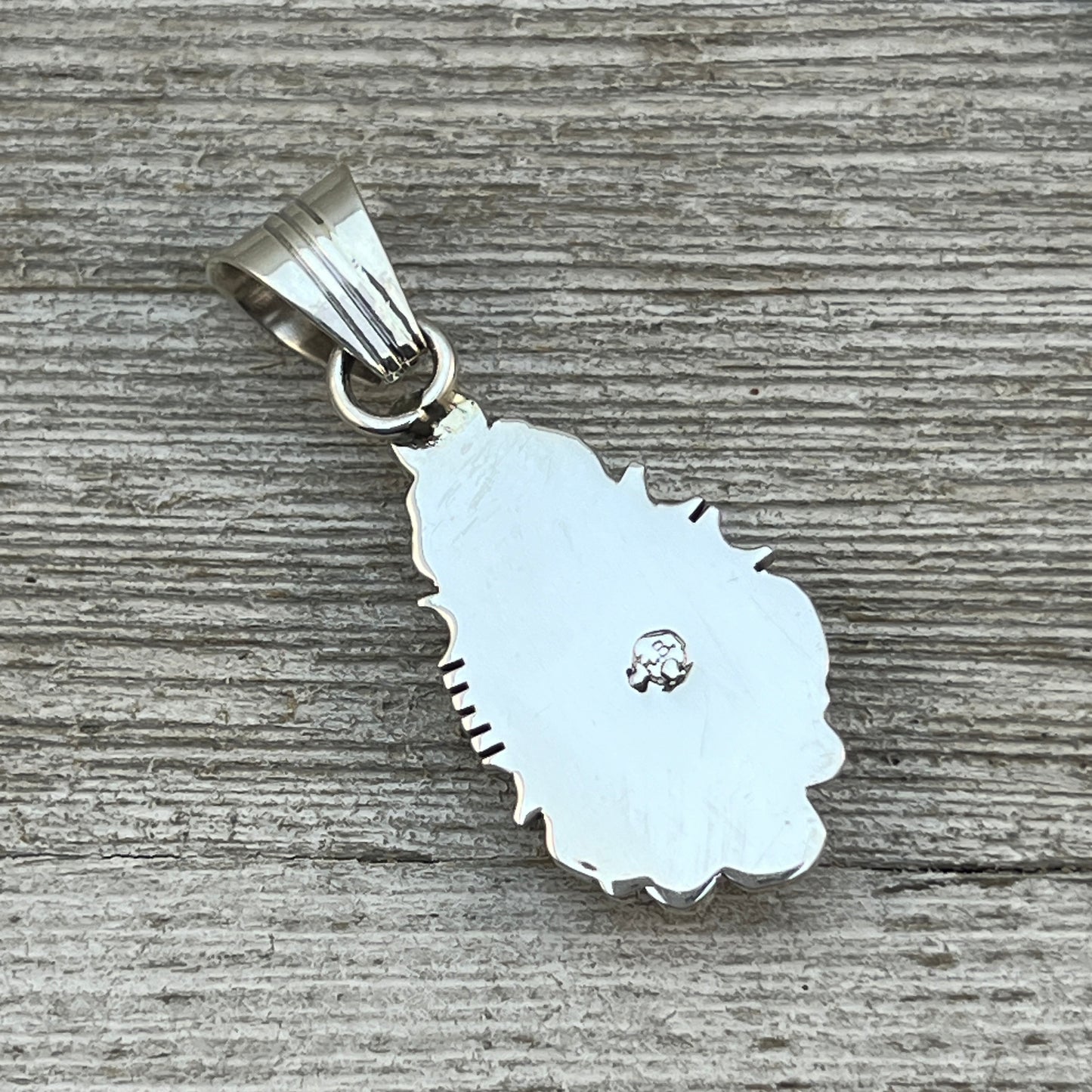 Blue Kingman Turquoise Pendant Navajo handmade Daniel Benally sterling silver