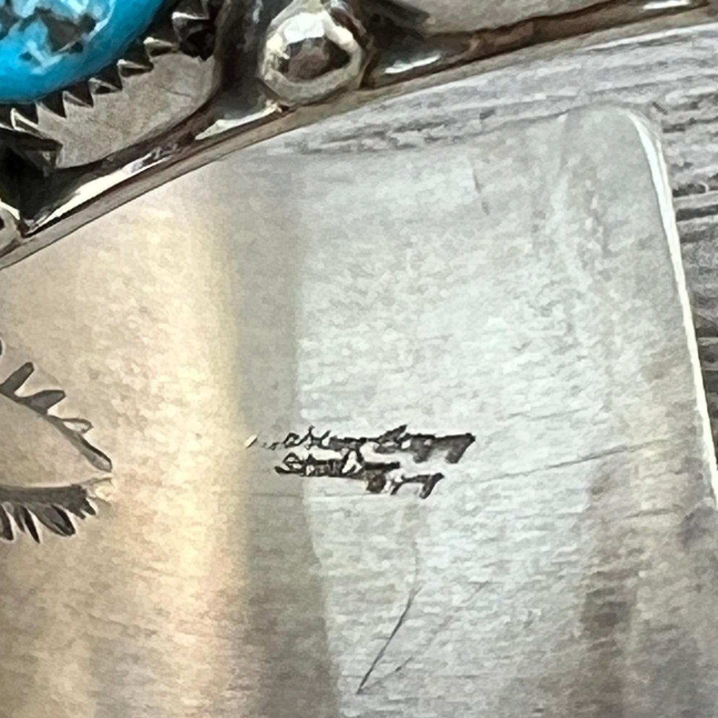 Sleeping Beauty wide Turquoise Cuff Bracelet, Sterling Silver Navajo 7" Darlene Begay
