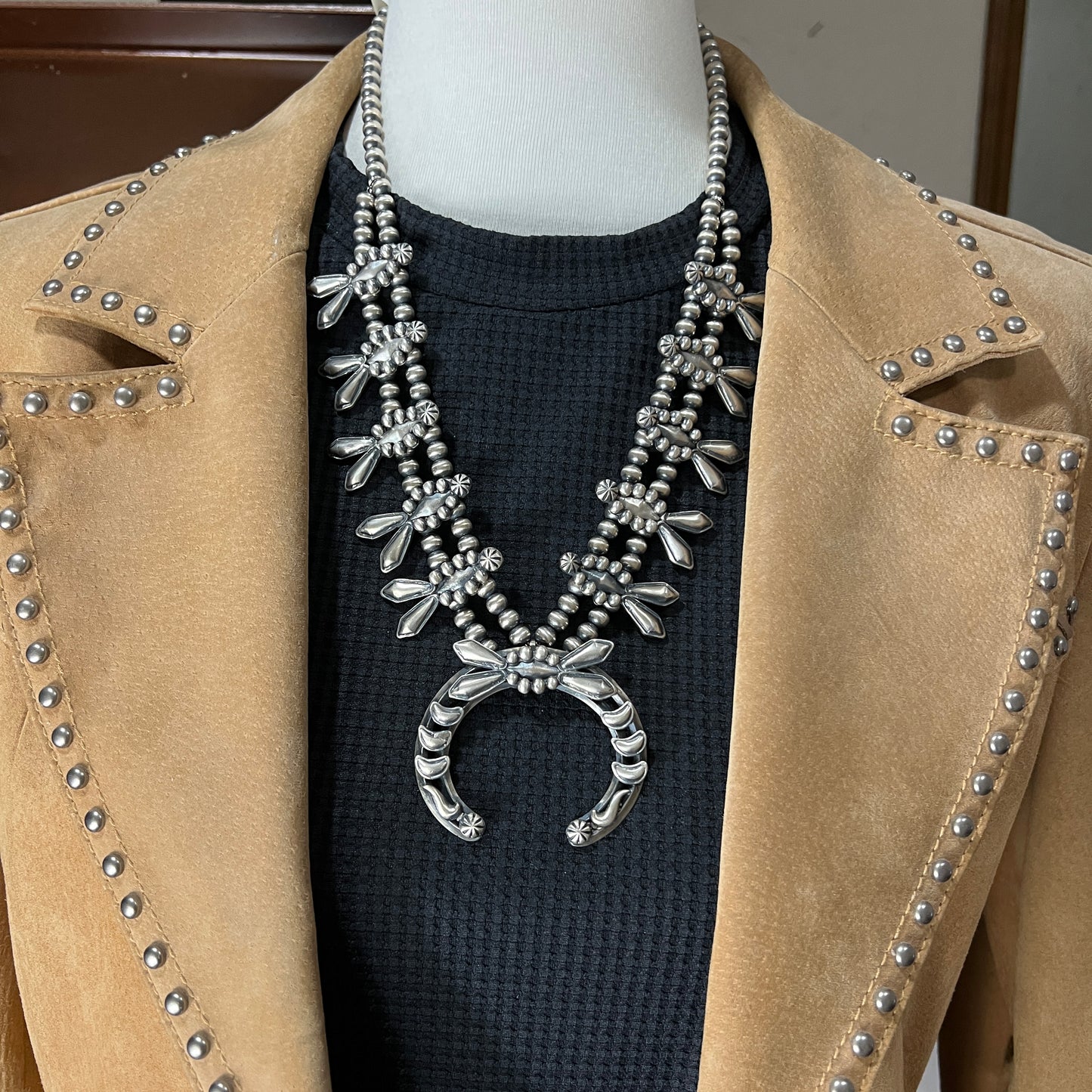 Navajo sterling silver squash blossom necklace Emerson Delgarito