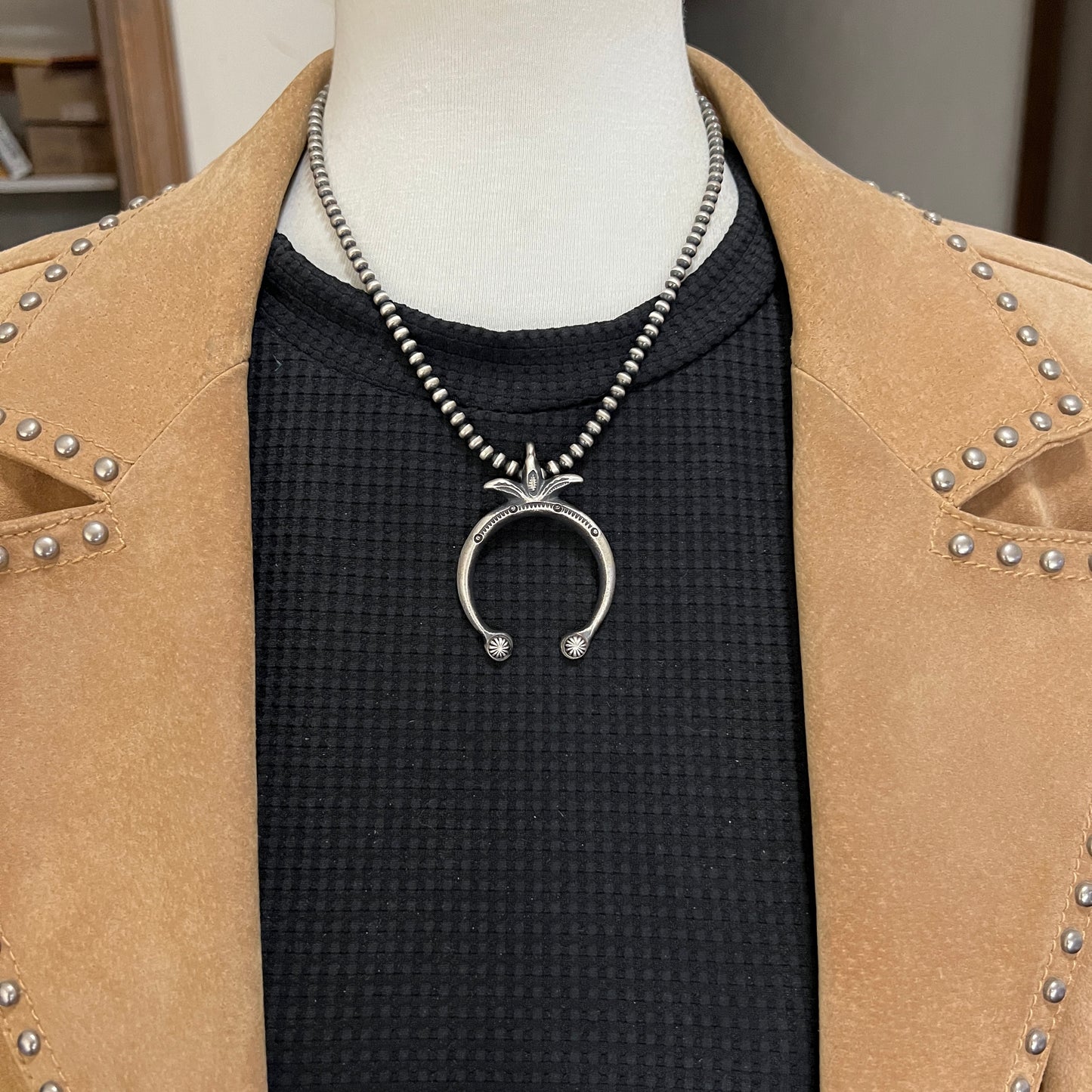 Small naja Pendant, Tufa Cast, Navajo Sterling Silver Martha Cayatineto 1