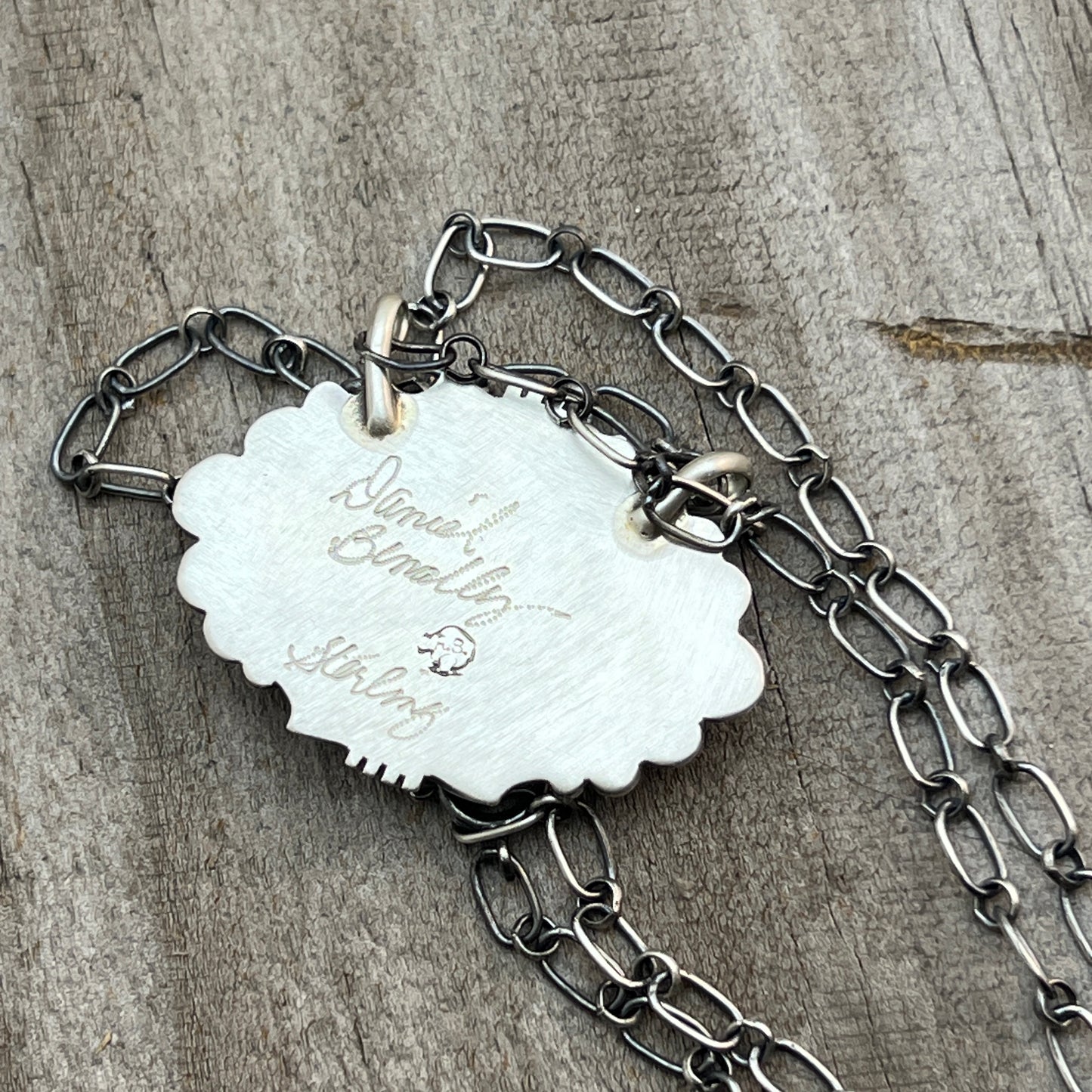 18" Kingman Spiderweb Turquoise Necklace Sterling silver Navajo Daniel Benally 610