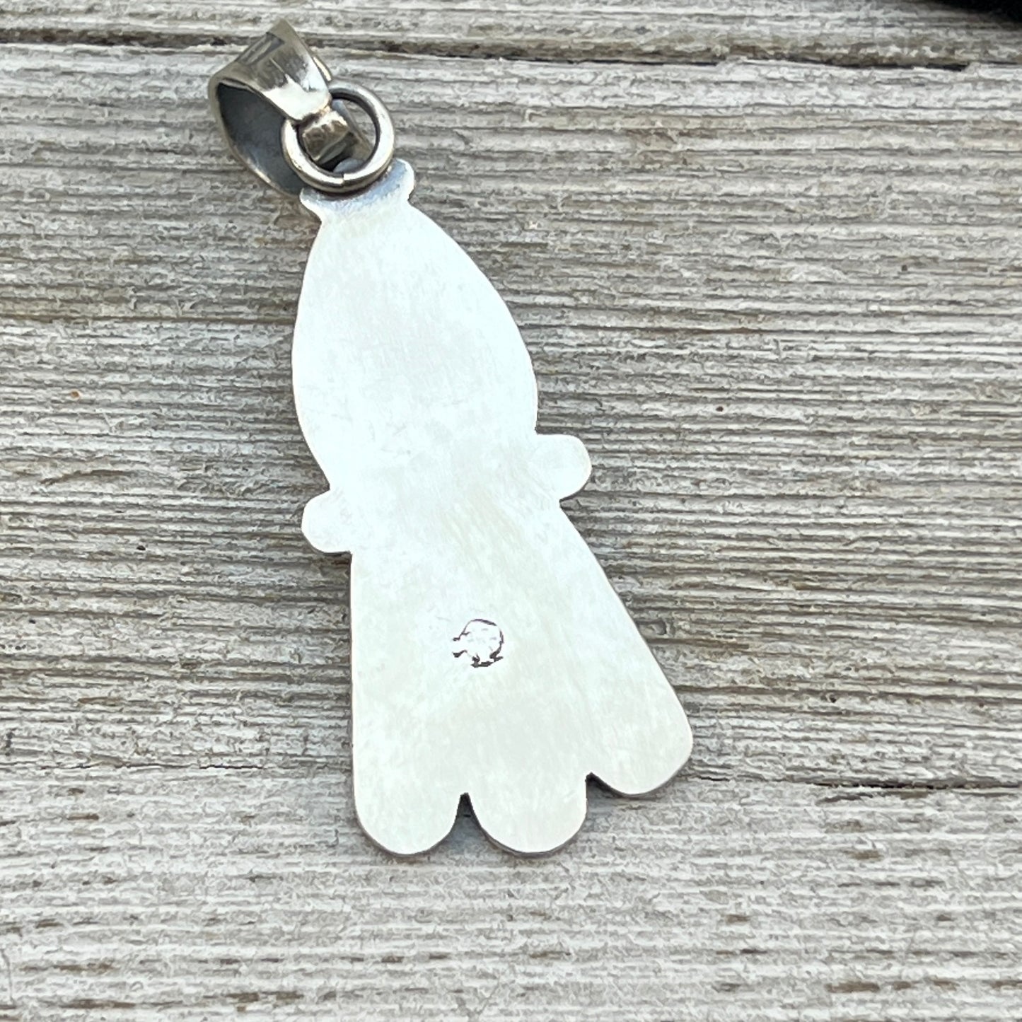 Palomino Varasite Feather Pendant Navajo Marita Benally sterling silver