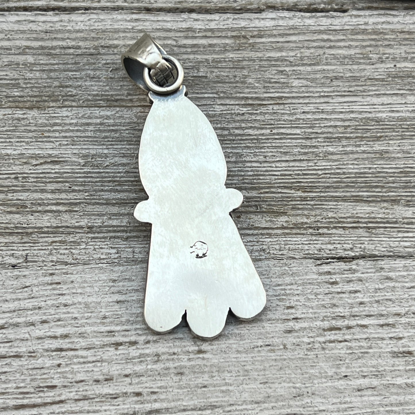 Palomino Varasite Feather Pendant Navajo Marita Benally sterling silver