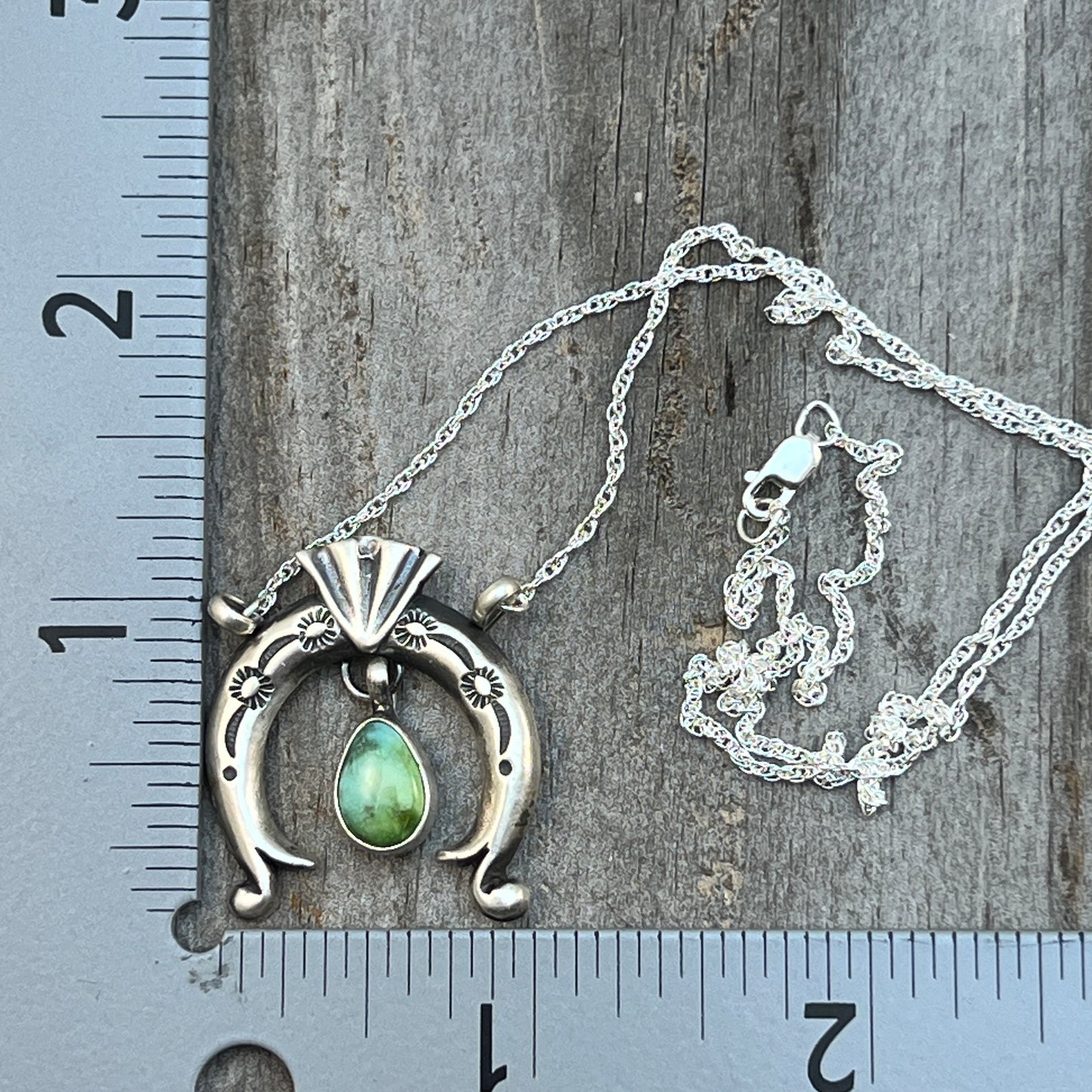 19" Sonoran Turquoise Naja Necklace Sterling silver Navajo Gary Shorty 561