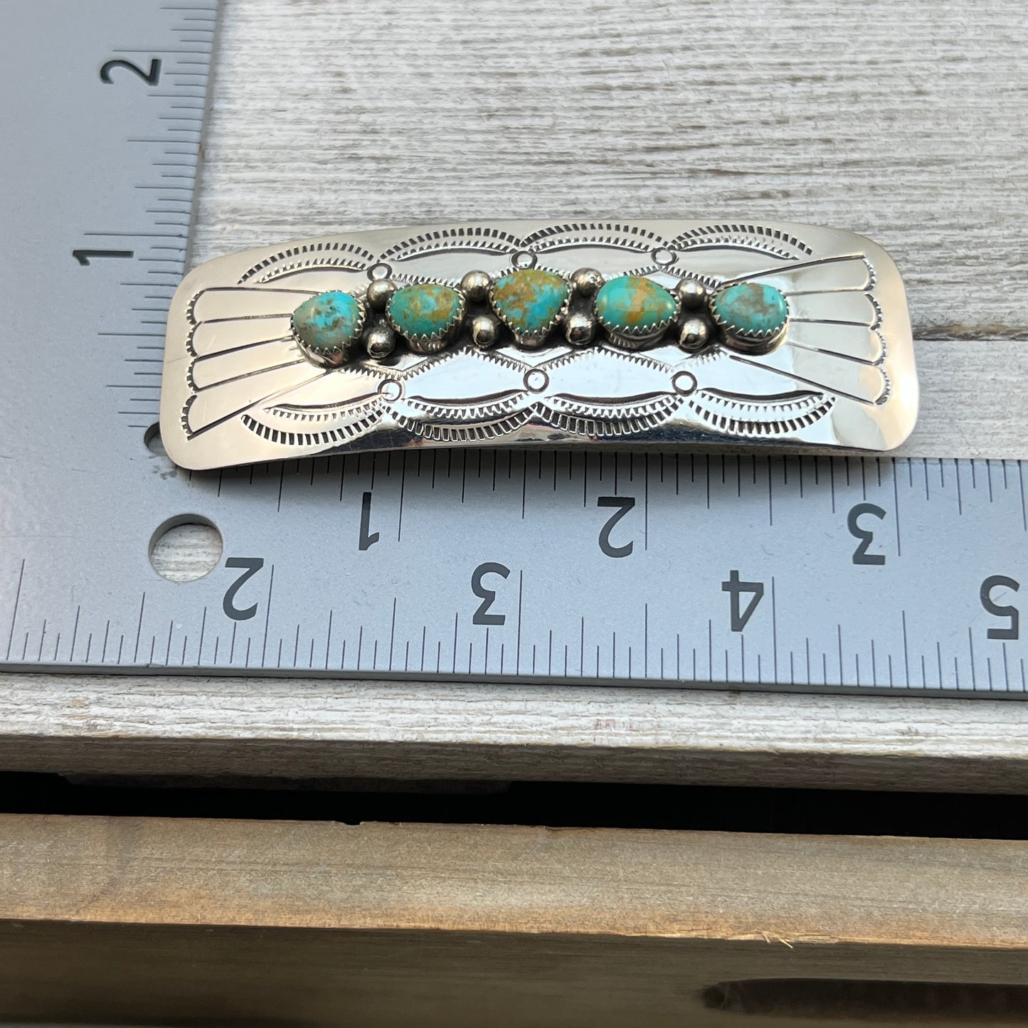 Sterling silver Turquoise Hair Barrette Navajo Jolene Begay 393