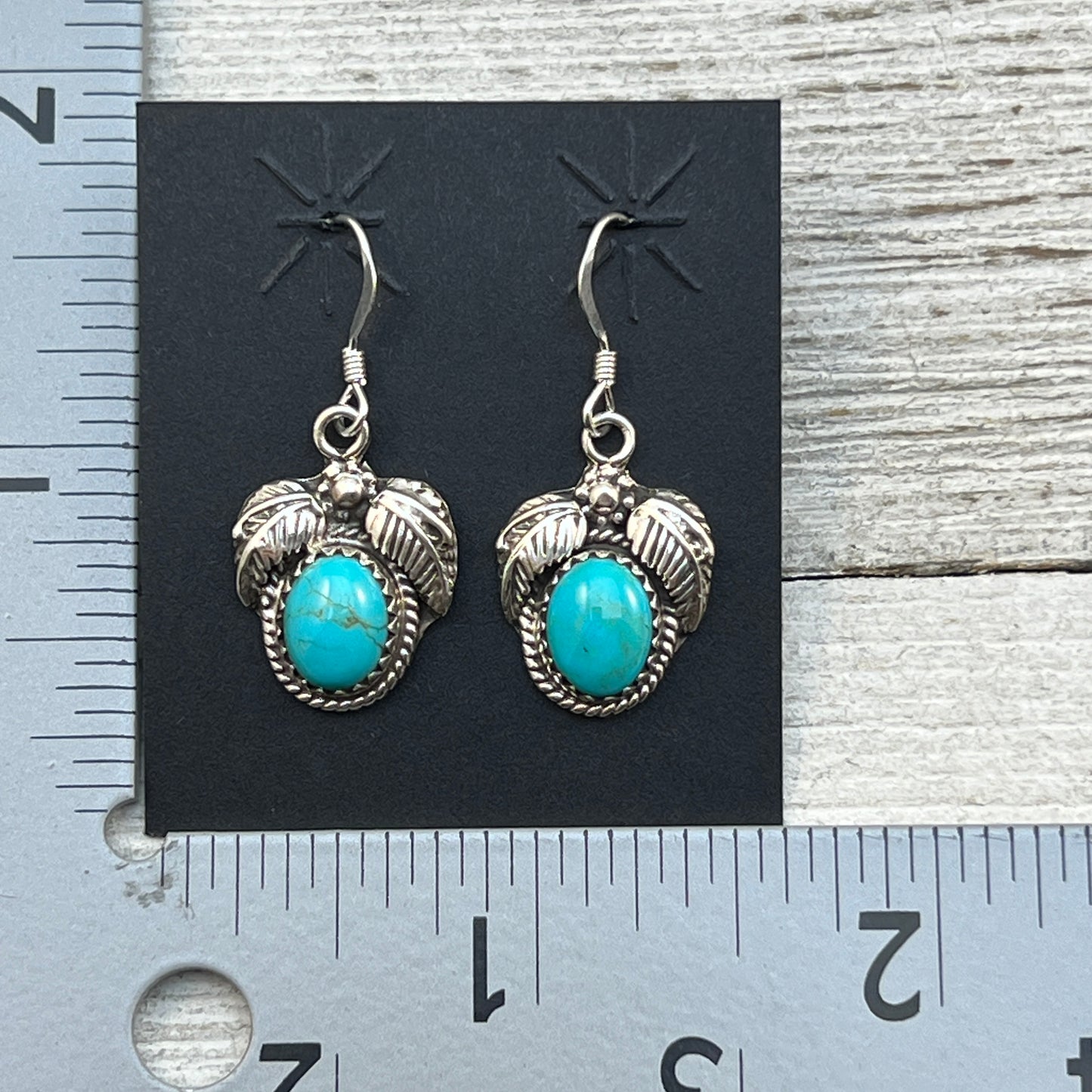Small Turquoise dangle earrings sterling silver turquoise Sharon McCarthy 413
