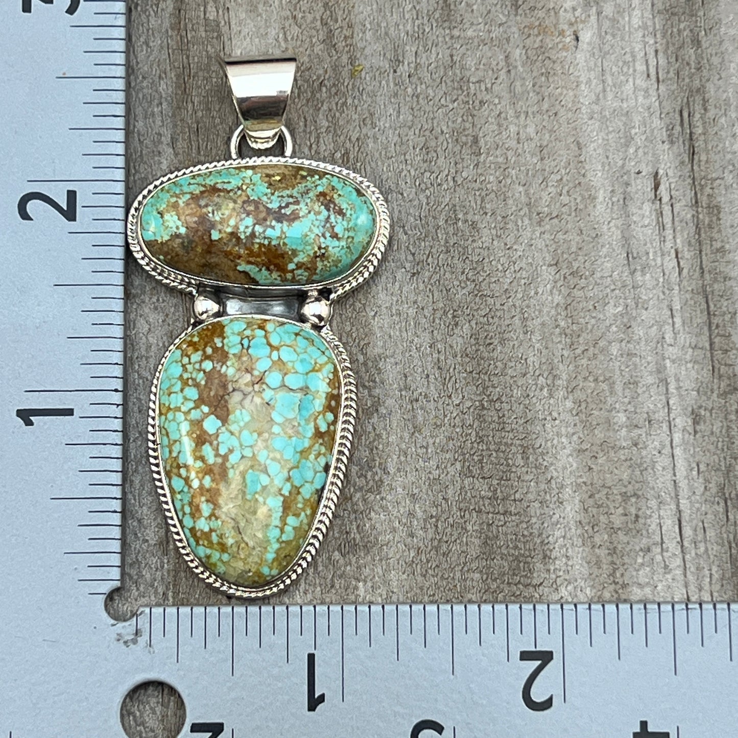 Natural #8 turquoise pendant Burt Francisco Sterling Silver Navajo Handmade 570