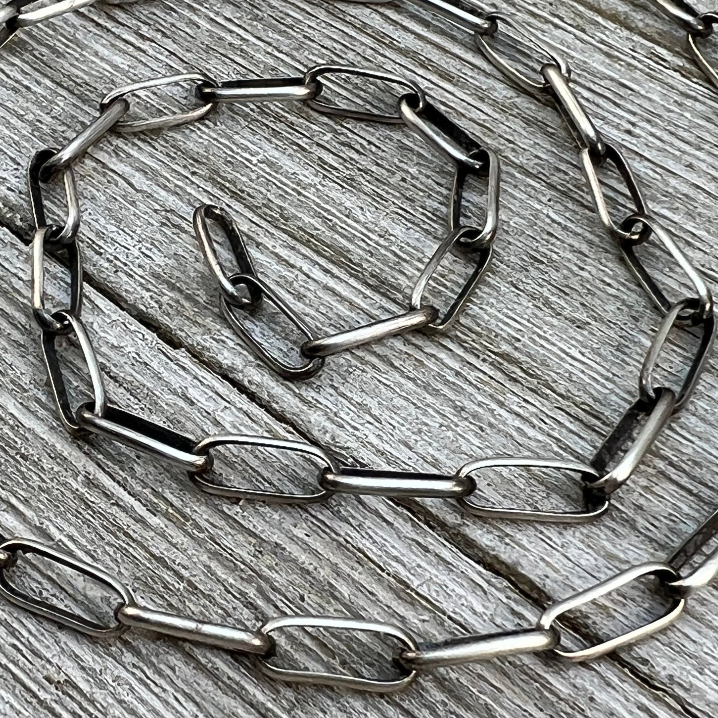 16" Sterling Silver Navajo Handmade Paper Clip Link Chain necklace Sally Shurley