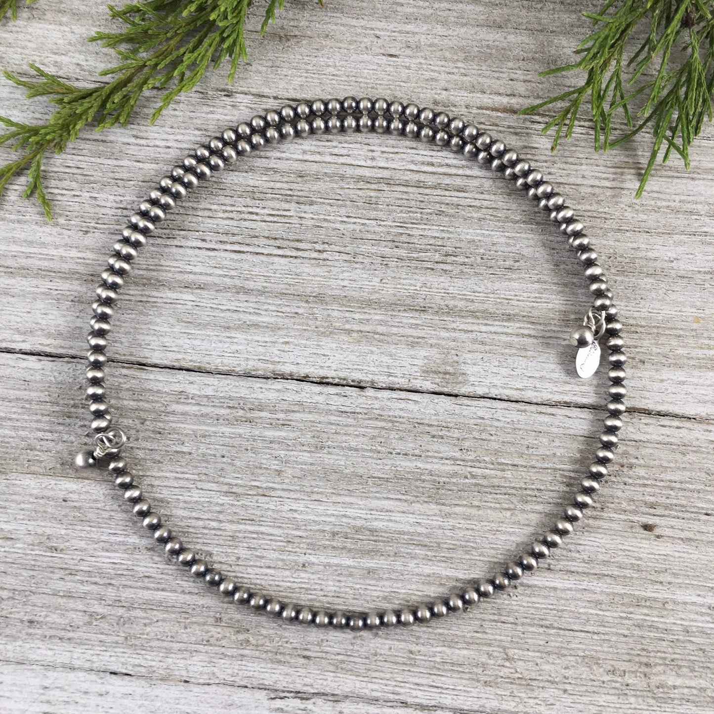 3mm Sterling Silver Pearls Necklace, Classic Western Necklace, memory wire choker