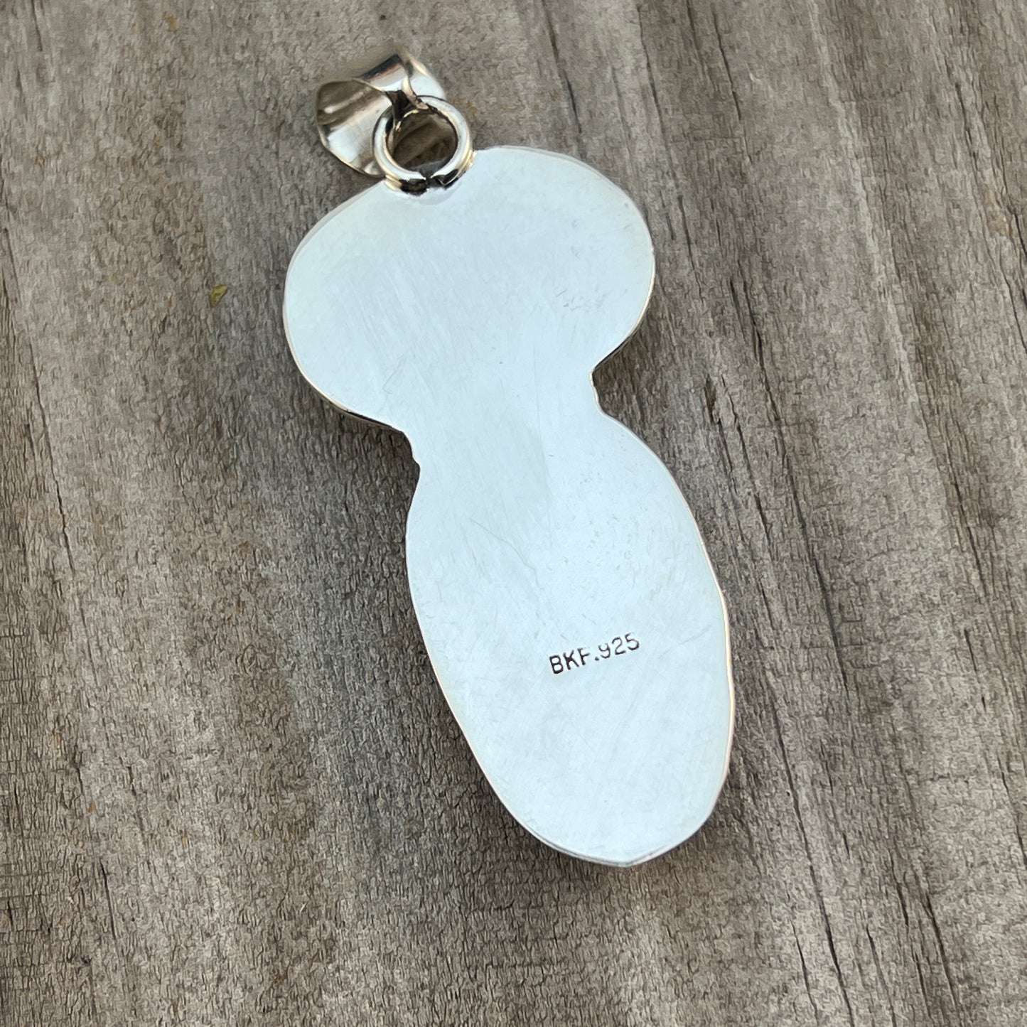 Natural #8 turquoise pendant Burt Francisco Sterling Silver Navajo Handmade 569