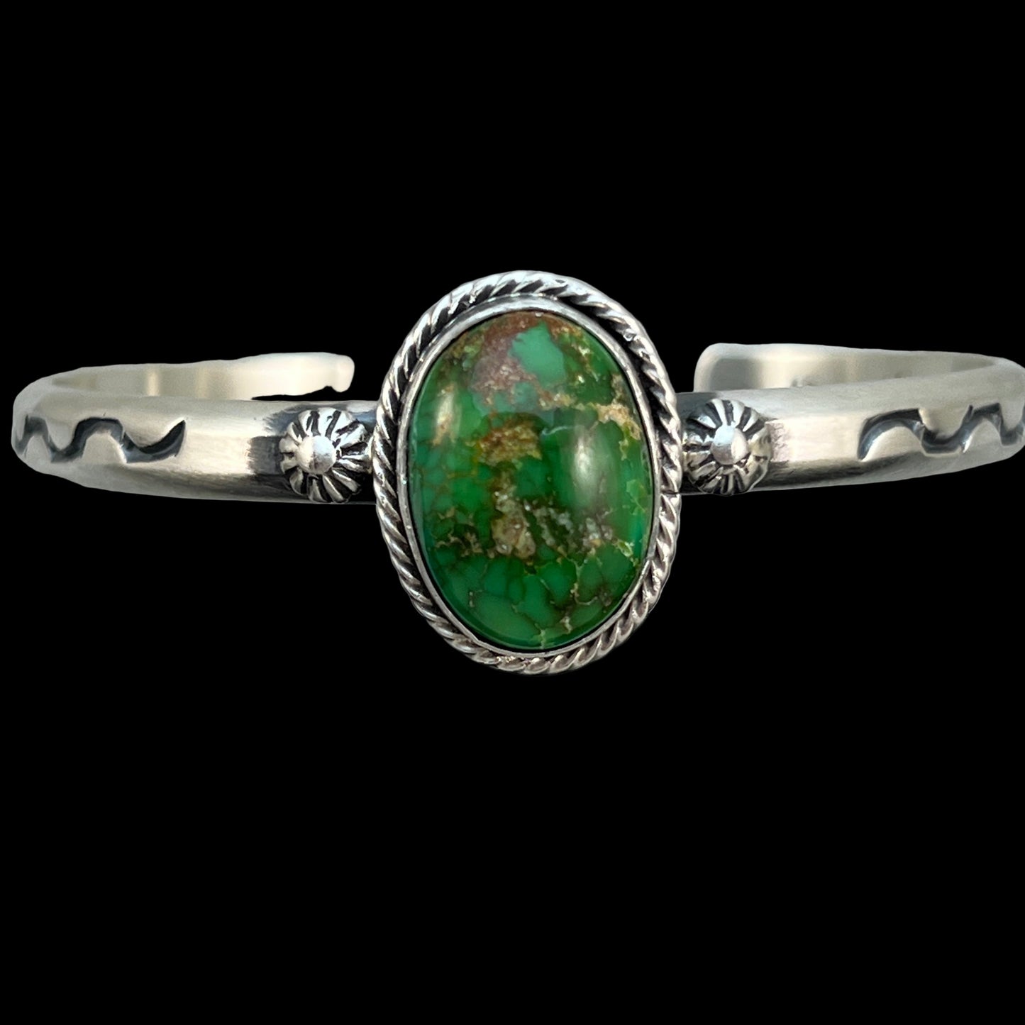 6 1/2" Sonoran Gold Turquoise Cuff Bracelet Navajo Samuel Yellowhair 470