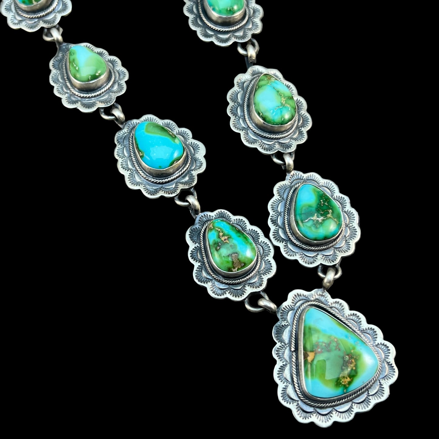 High quality Sonoran Polychrome Turquoise 19 1/2" necklace earrings set Bobby Johnson 703